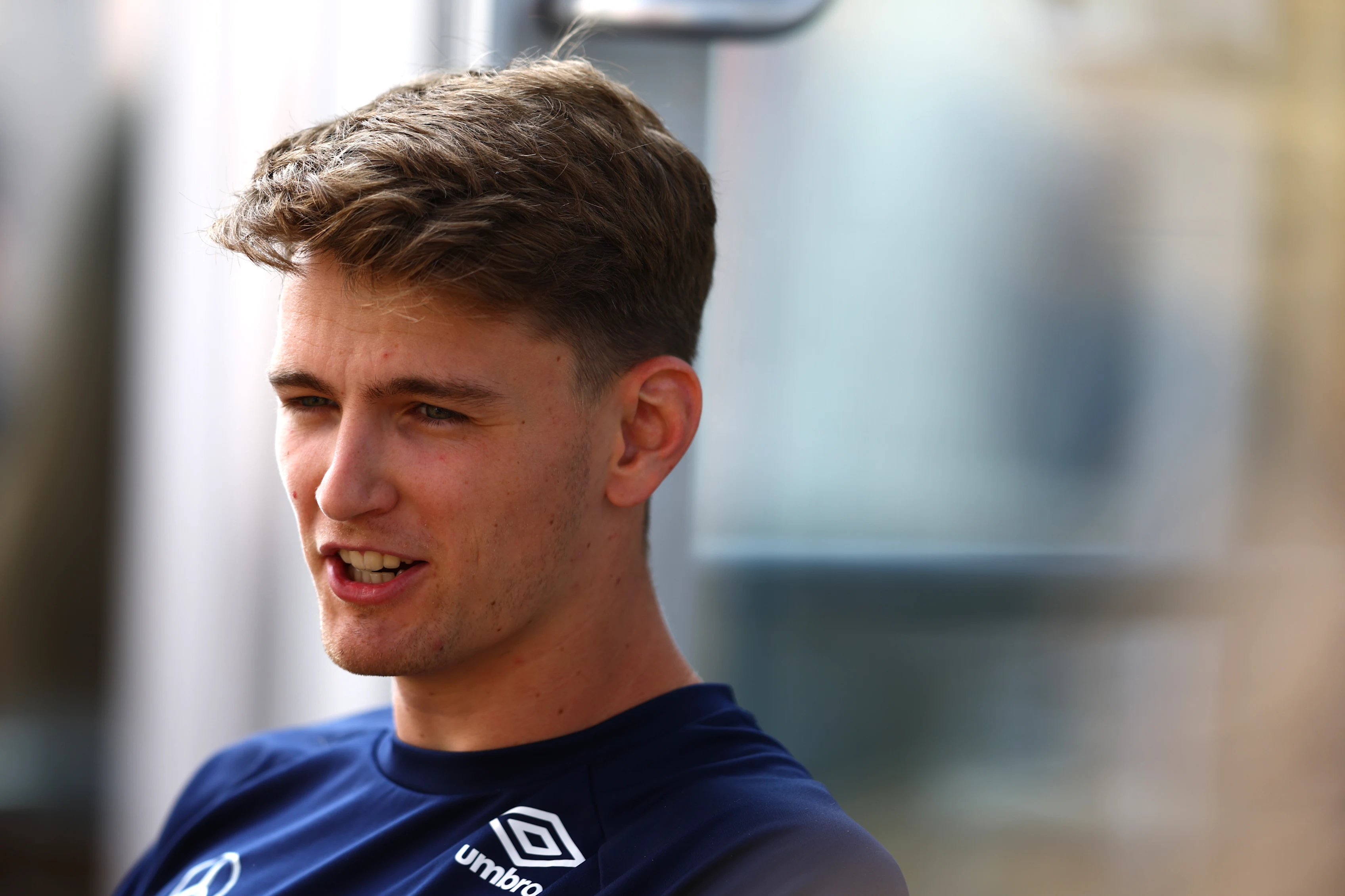 MEXICO CITY, MEXICO - OCTOBER 28: Logan Sargeant of United States and Williams looks on in the