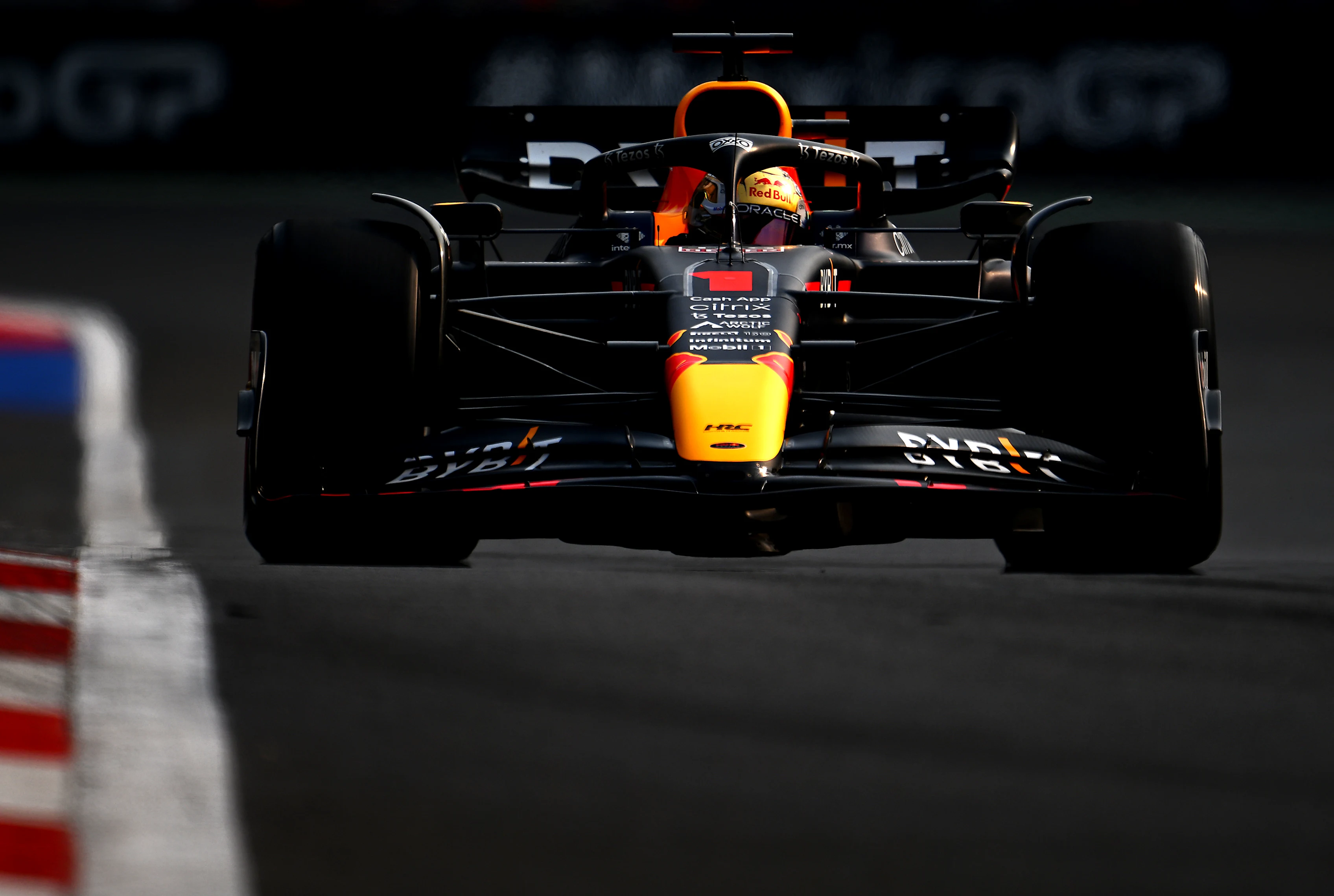 MEXICO CITY, MEXICO - OCTOBER 28: Max Verstappen of the Netherlands driving the (1) Oracle Red Bull