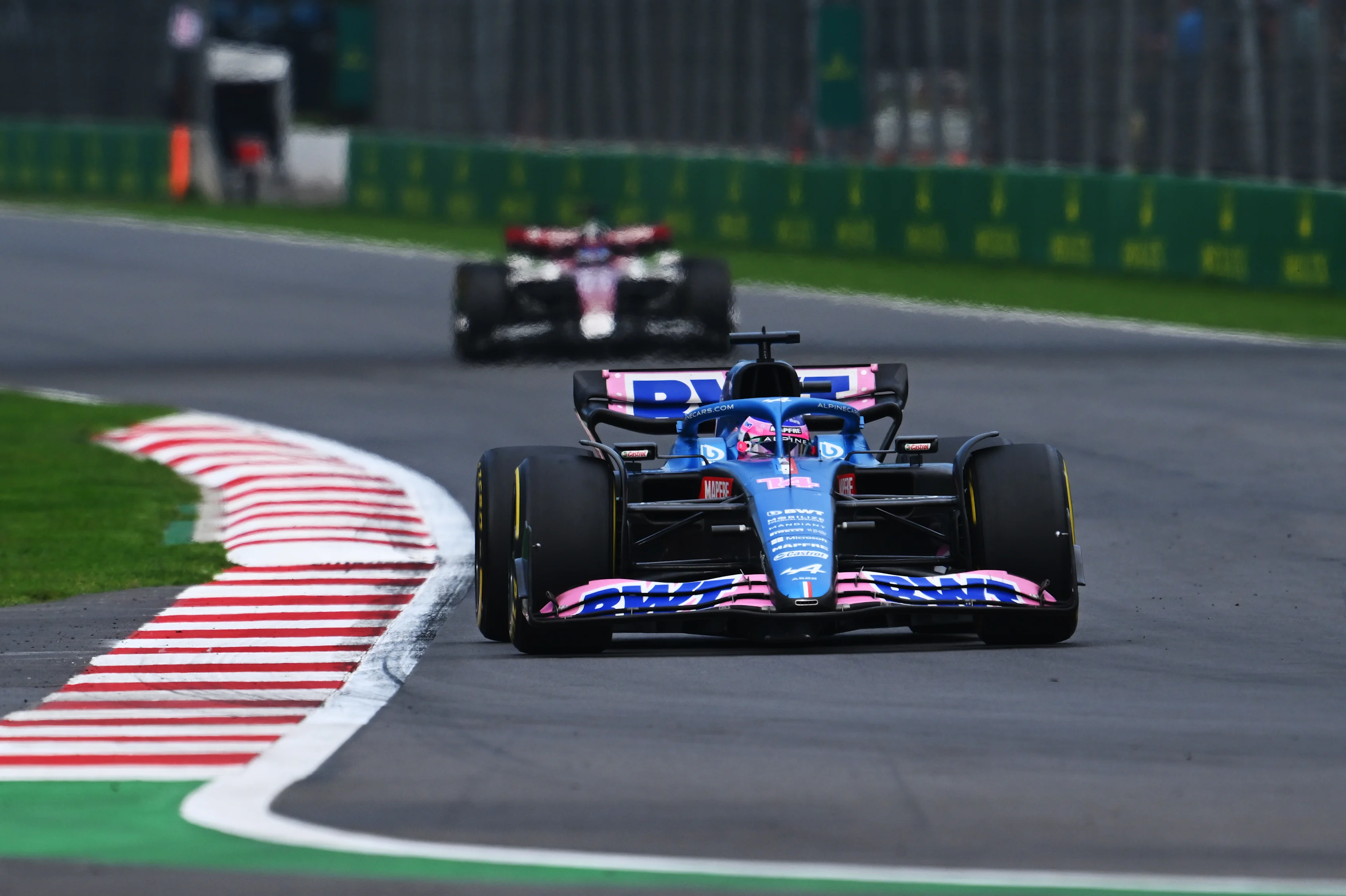 MEXICO CITY, MEXICO - OCTOBER 30: Fernando Alonso of Spain driving the (14) Alpine F1 A522 Renault on track during the F1 Grand Prix of Mexico at Autodromo Hermanos Rodriguez on October 30, 2022 in Mexico City, Mexico. (Photo by Clive Mason - Formula 1/Formula 1 via Getty Images)