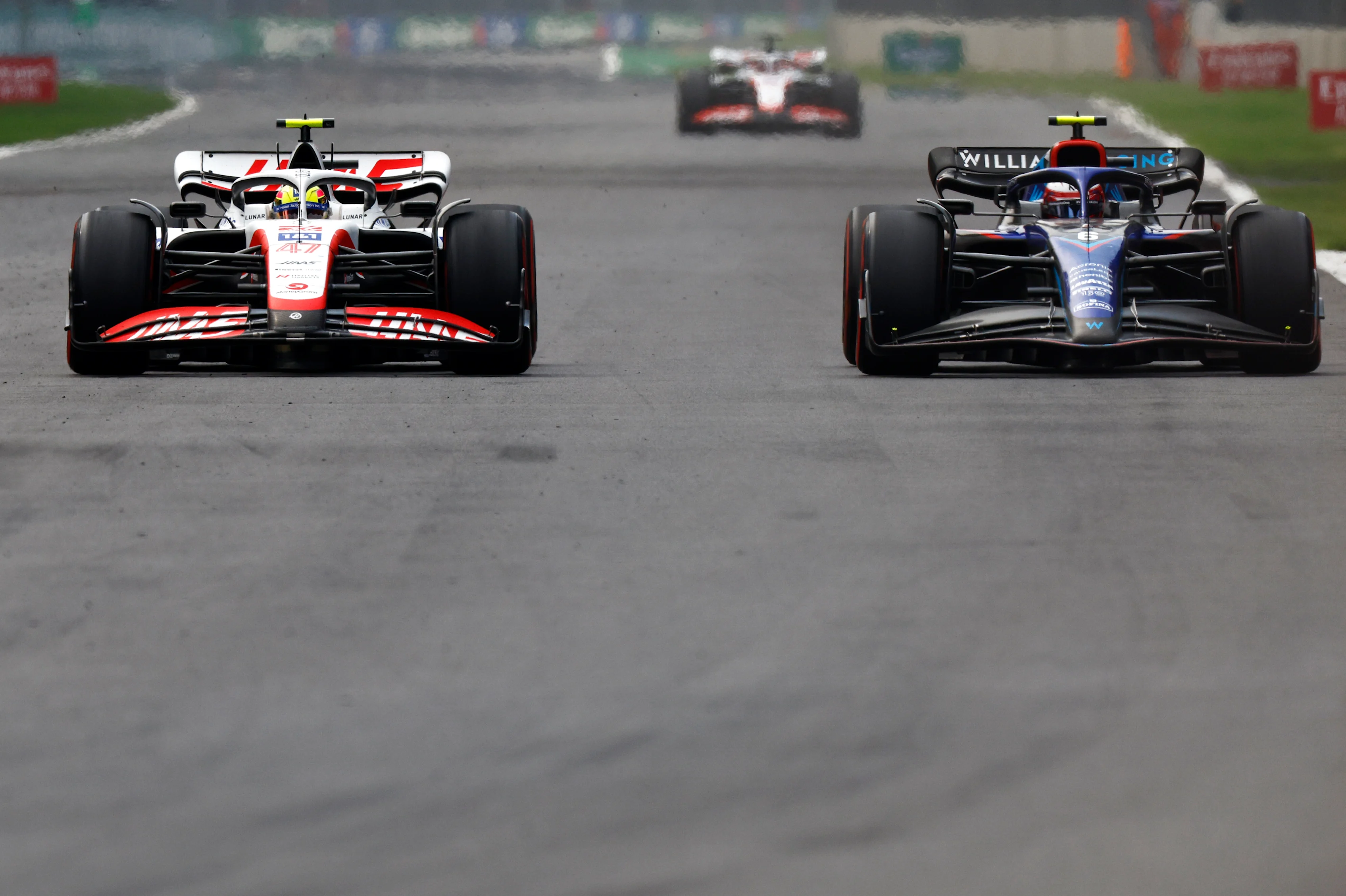 MEXICO CITY, MEXICO - OCTOBER 30: Mick Schumacher of Germany driving the (47) Haas F1 VF-22 Ferrari