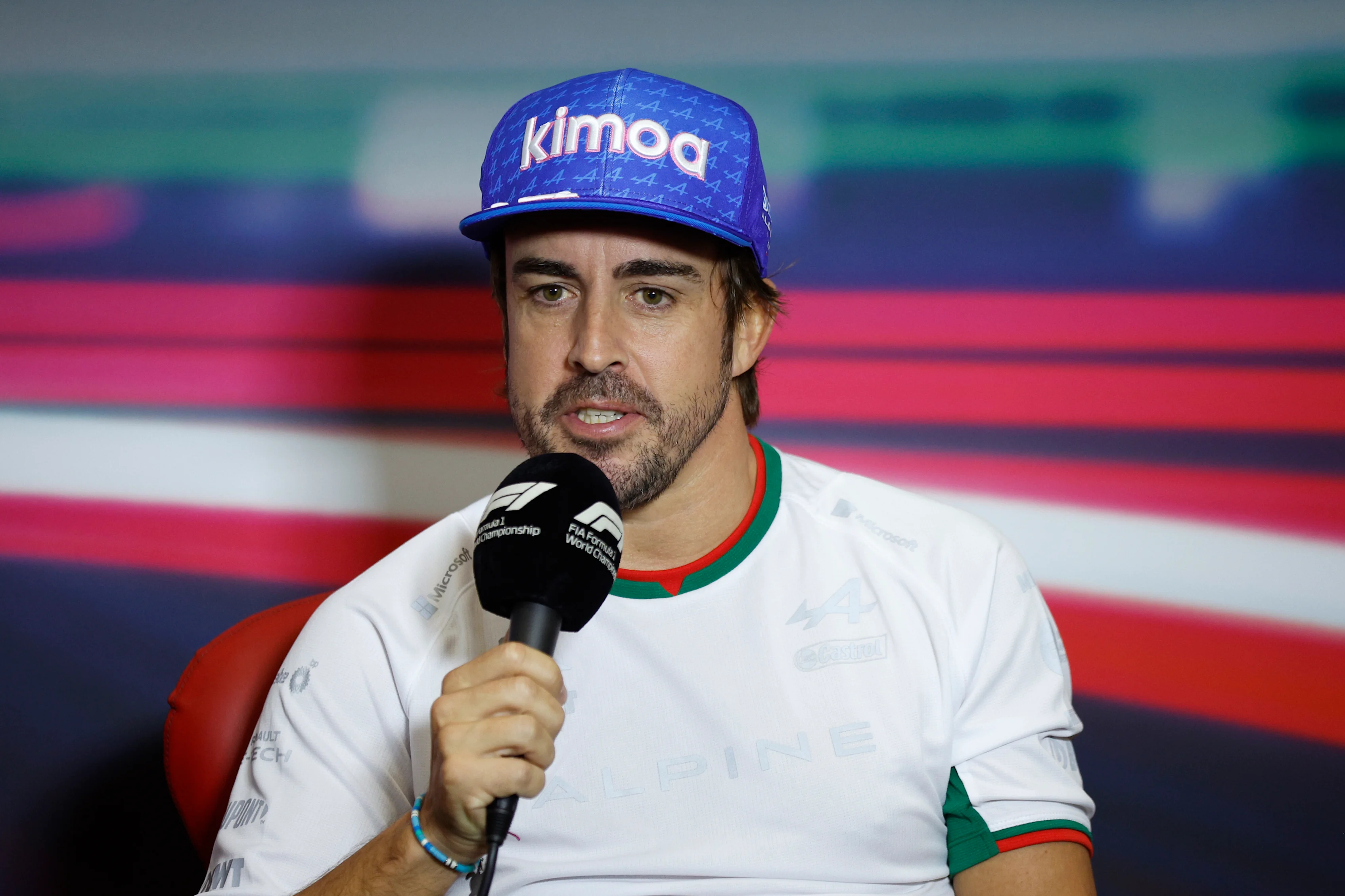 MEXICO CITY, MEXICO - OCTOBER 27: Fernando Alonso of Spain and Alpine F1 attends the Drivers Press