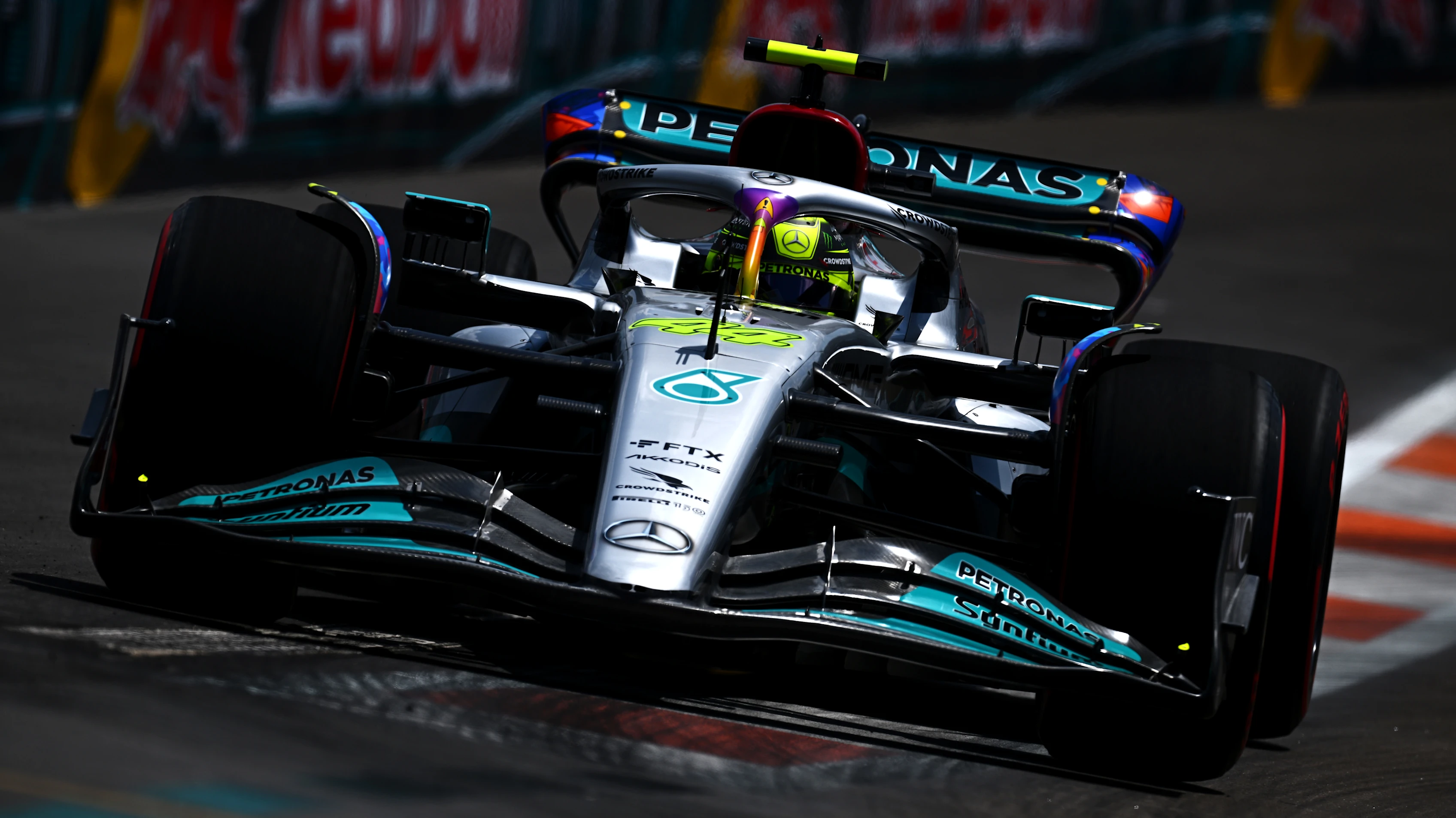 MIAMI, FLORIDA - MAY 06: Lewis Hamilton of Great Britain driving the (44) Mercedes AMG Petronas F1
