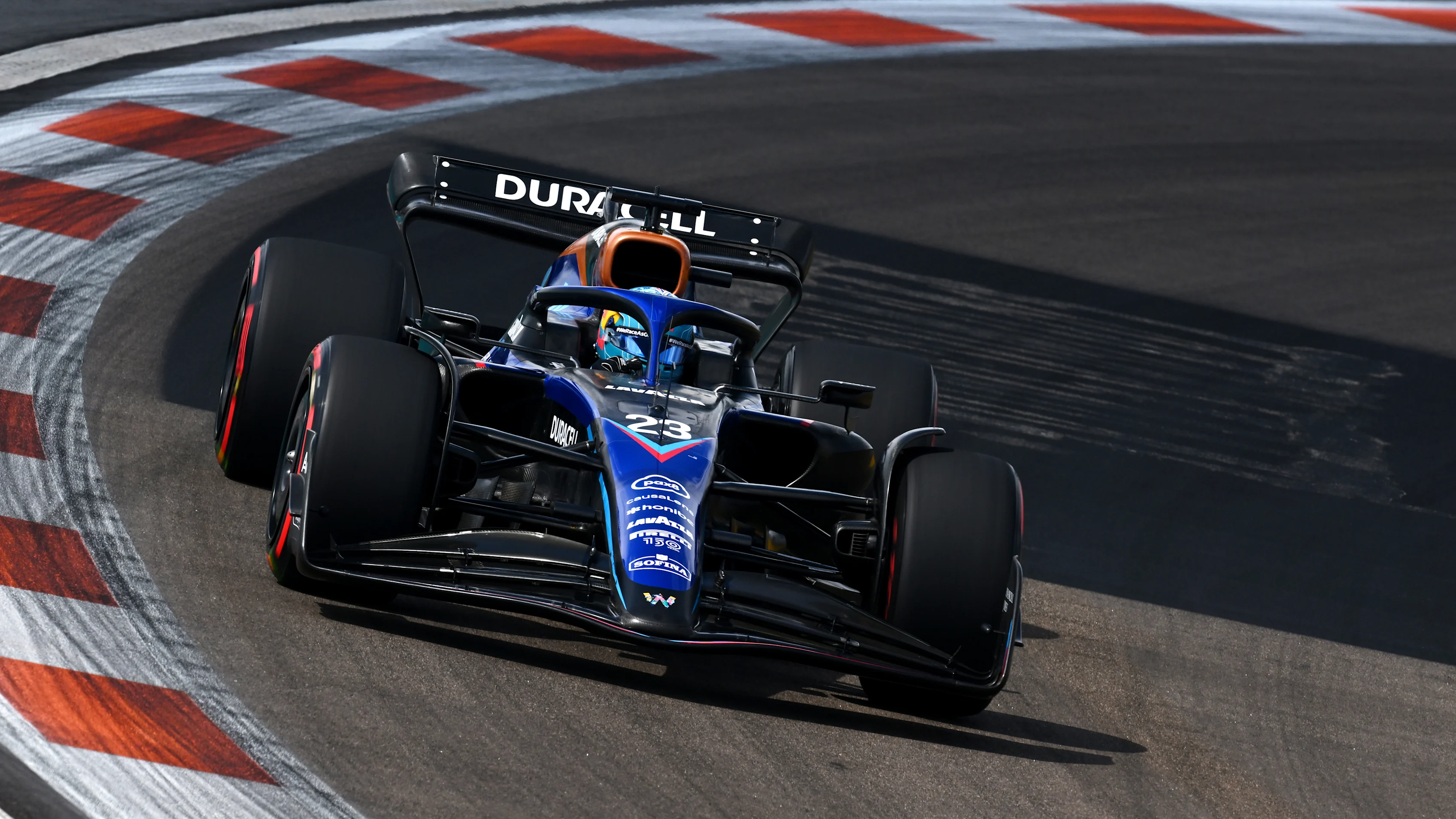 MIAMI, FLORIDA - MAY 07: Alexander Albon of Thailand driving the (23) Williams FW44 Mercedes on