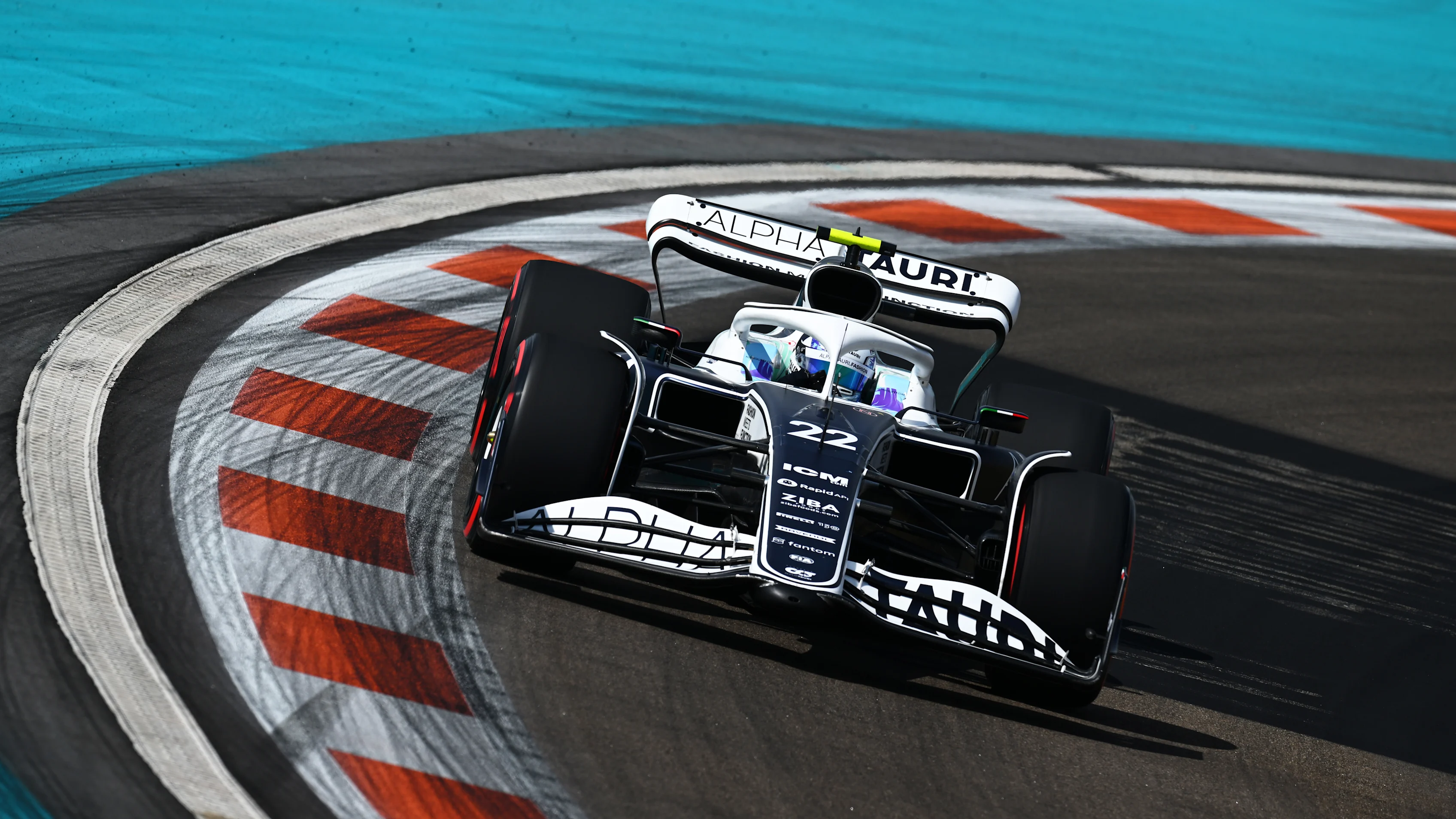 MIAMI, FLORIDA - MAY 07: Yuki Tsunoda of Japan driving the (22) Scuderia AlphaTauri AT03 on track