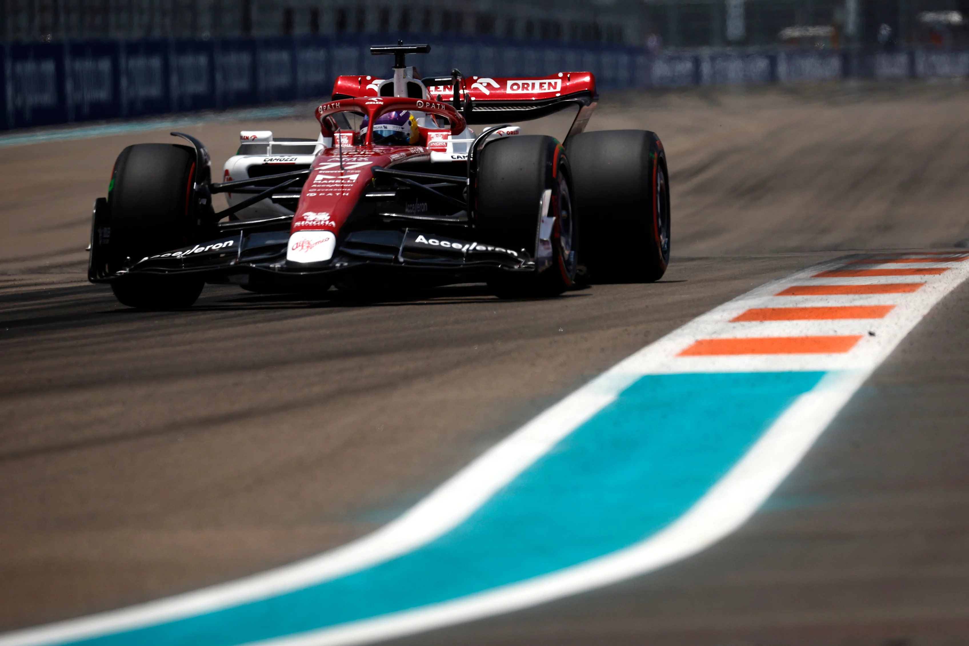 MIAMI, FLORIDA - MAY 07: Valtteri Bottas of Finland driving the (77) Alfa Romeo F1 C42 Ferrari on