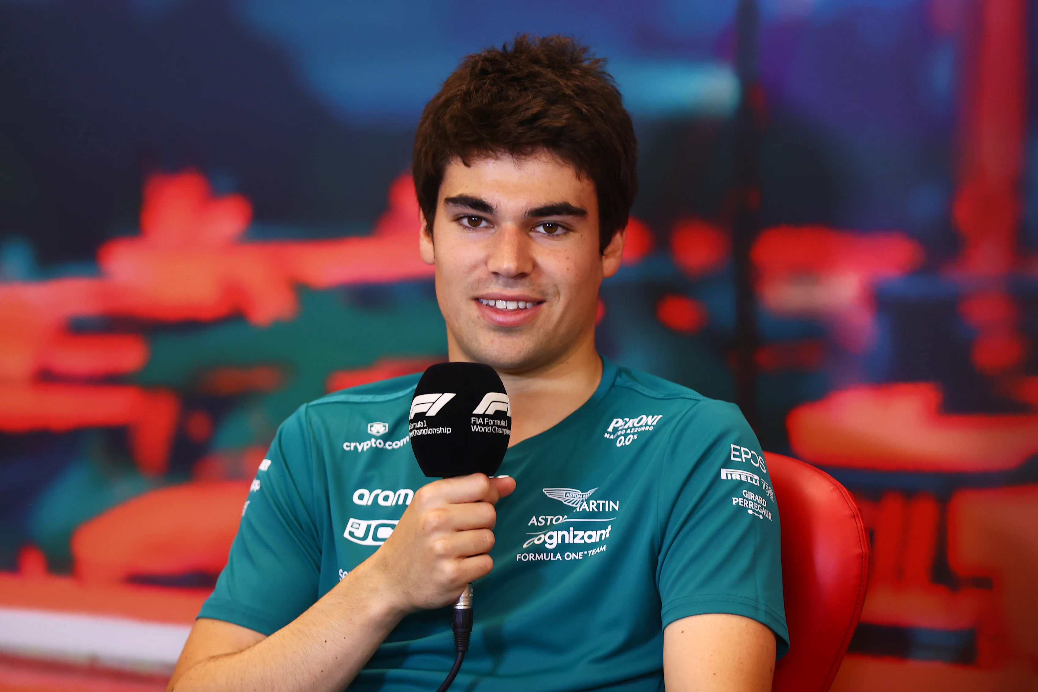 MONTE-CARLO, MONACO - MAY 27: Lance Stroll of Canada and Aston Martin F1 Team talks in the Drivers Press Conference prior to practice ahead of the F1 Grand Prix of Monaco at Circuit de Monaco on May 27, 2022 in Monte-Carlo, Monaco. (Photo by Dan Istitene/Getty Images)