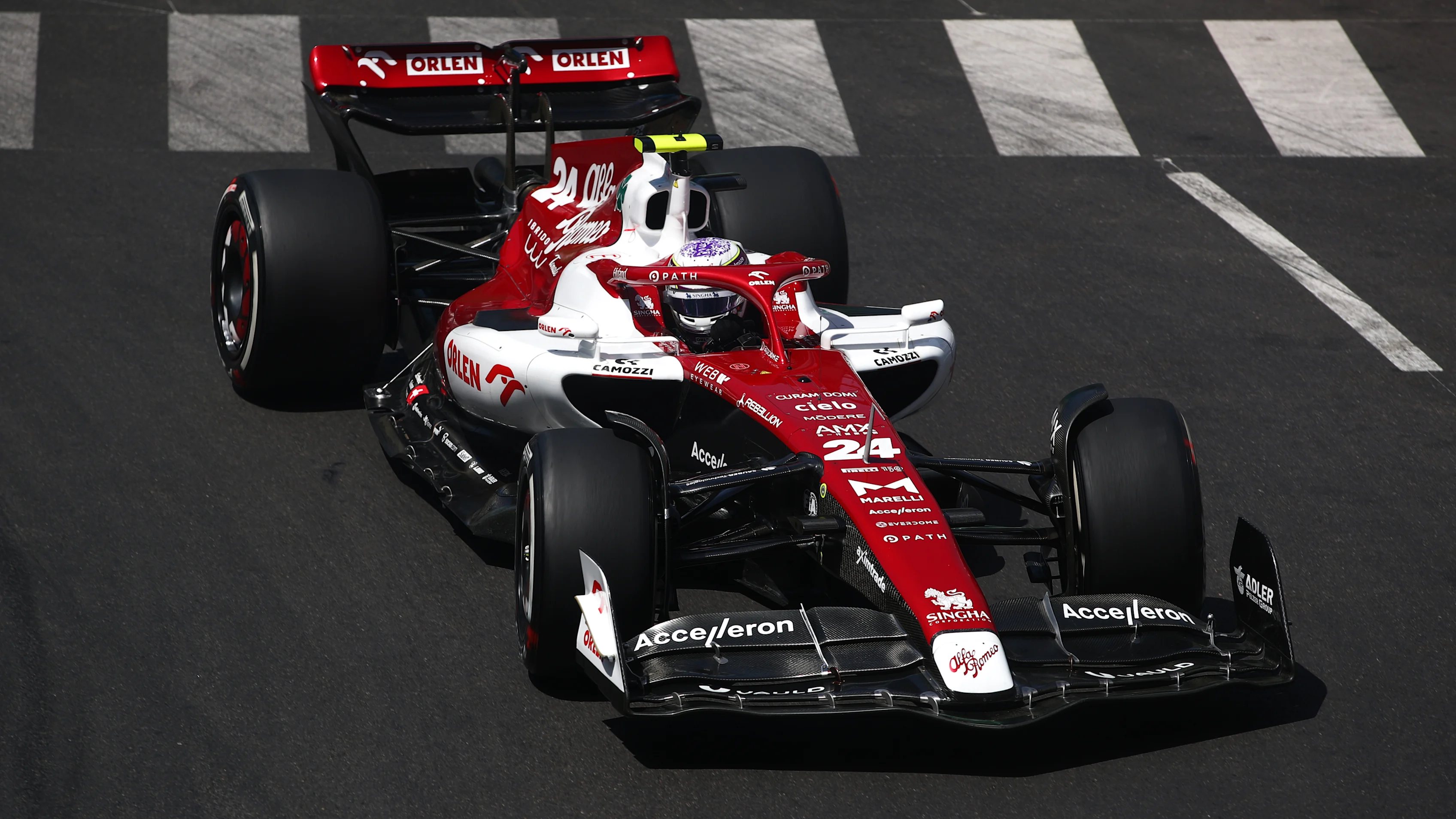 MONTE-CARLO, MONACO - MAY 27: Zhou Guanyu of China driving the (24) Alfa Romeo F1 C42 Ferrari on track during practice ahead of the F1 Grand Prix of Monaco at Circuit de Monaco on May 27, 2022 in Monte-Carlo, Monaco. (Photo by Joe Portlock - Formula 1/Formula 1 via Getty Images)