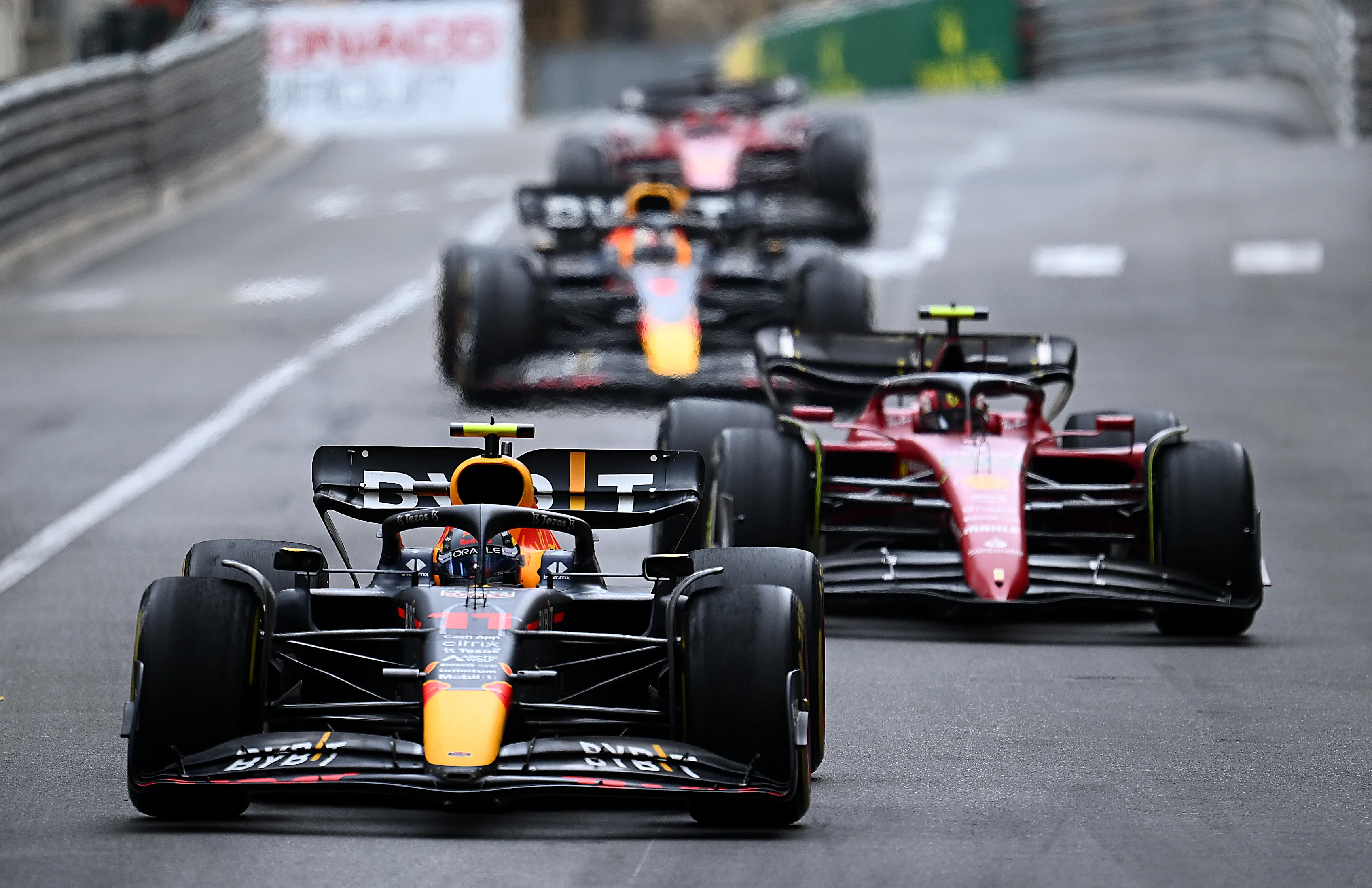MONTE-CARLO, MONACO - MAY 29: Sergio Perez of Mexico driving the (11) Oracle Red Bull Racing RB18