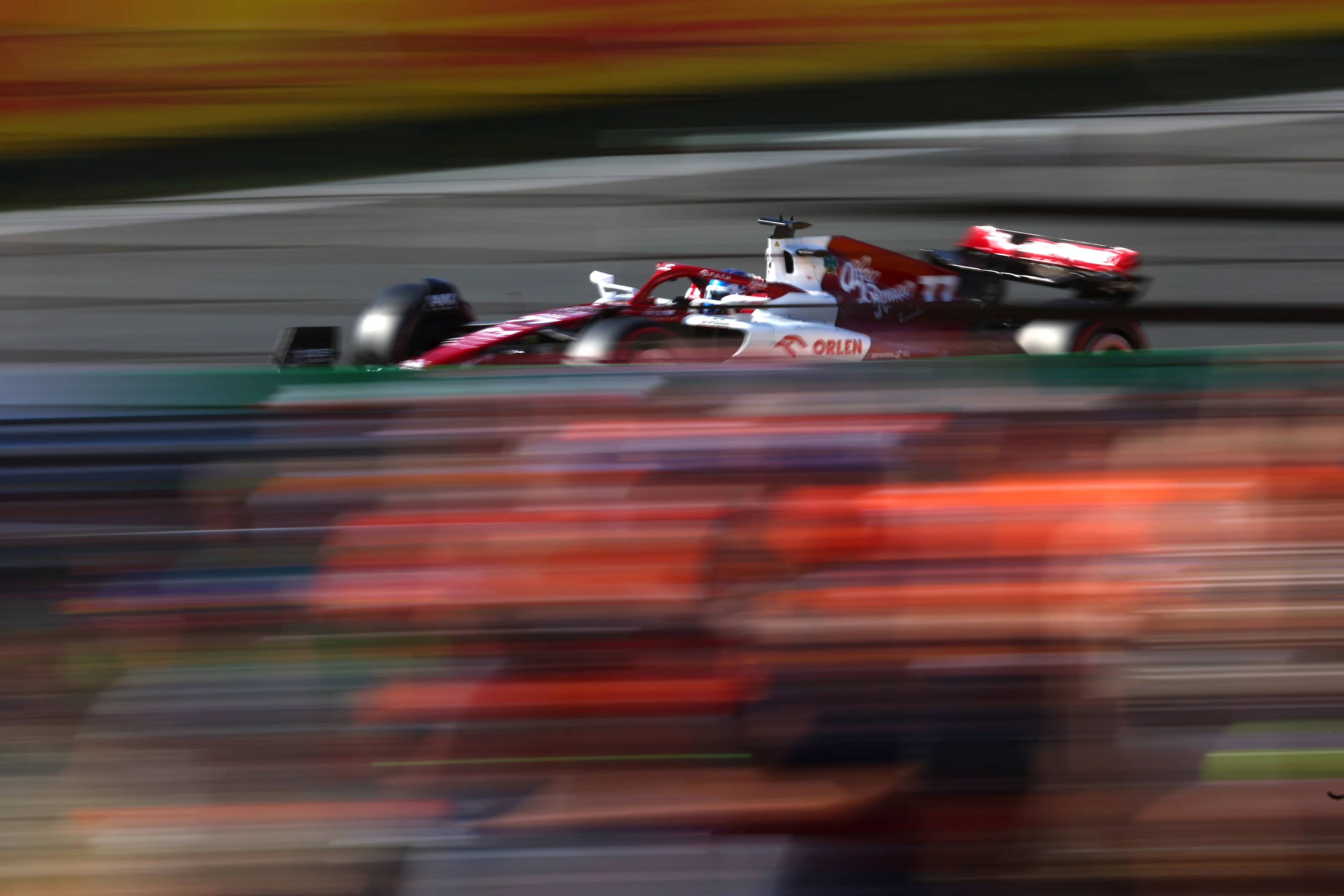 ZANDVOORT, NETHERLANDS - SEPTEMBER 02: Valtteri Bottas of Finland driving the (77) Alfa Romeo F1 C42 Ferrari on track during practice ahead of the F1 Grand Prix of The Netherlands at Circuit Zandvoort on September 02, 2022 in Zandvoort, Netherlands. (Photo by Lars Baron - Formula 1/Formula 1 via Getty Images)