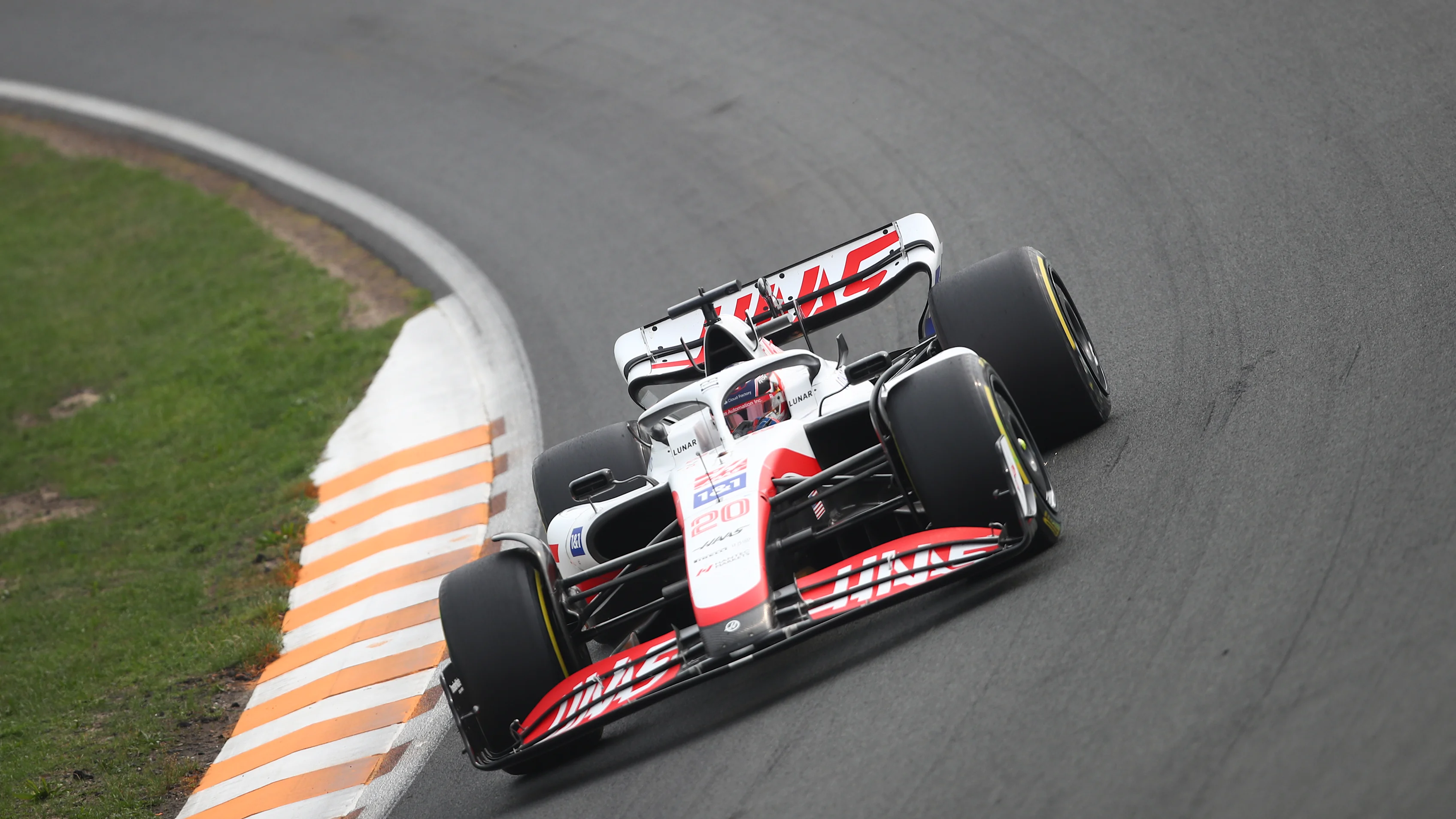 ZANDVOORT, NETHERLANDS - SEPTEMBER 04: Kevin Magnussen of Denmark driving the (20) Haas F1 VF-22 Ferrari on track during the F1 Grand Prix of The Netherlands at Circuit Zandvoort on September 04, 2022 in Zandvoort, Netherlands. (Photo by Joe Portlock - Formula 1/Formula 1 via Getty Images)