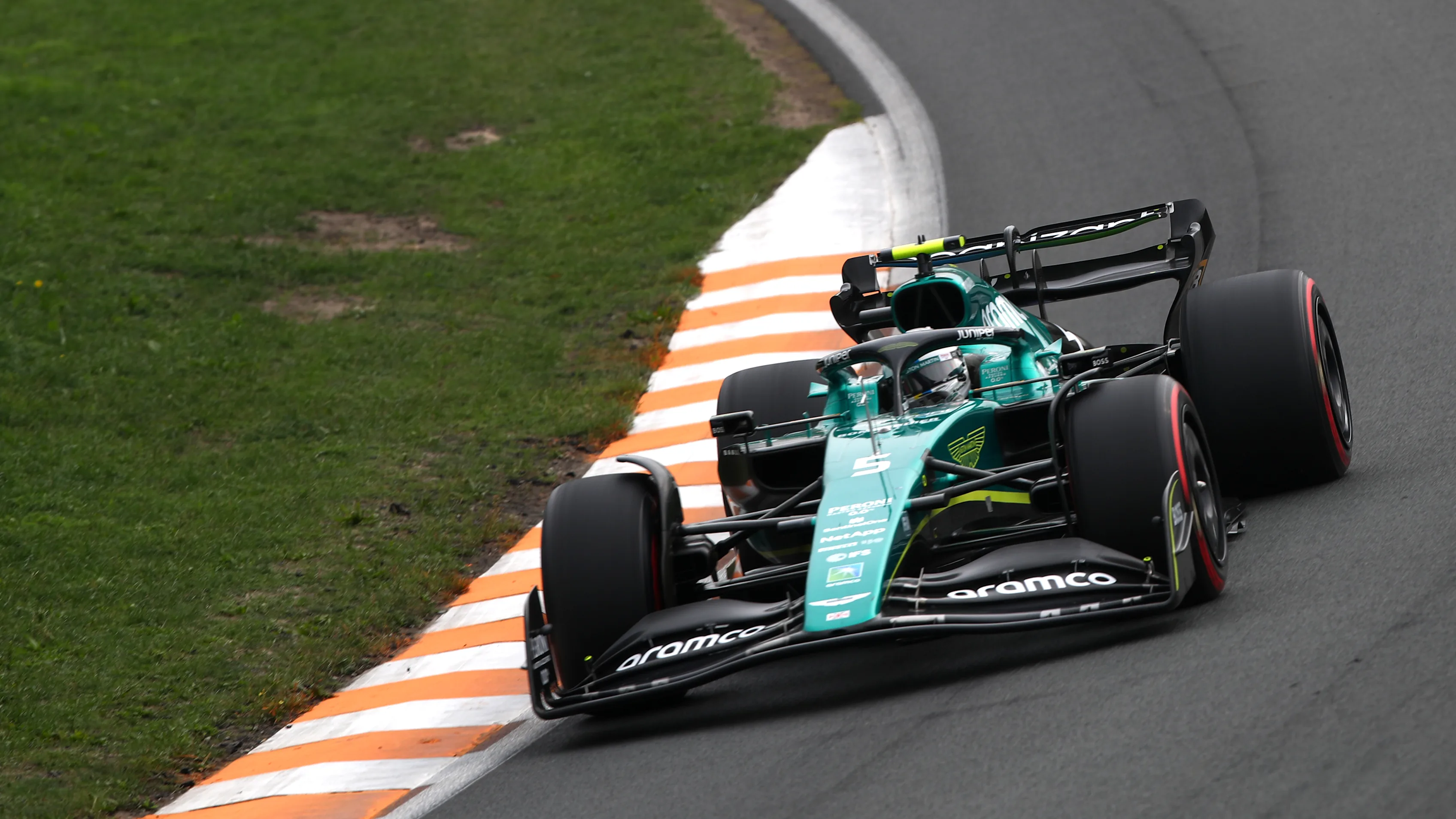 ZANDVOORT, NETHERLANDS - SEPTEMBER 04: Sebastian Vettel of Germany driving the (5) Aston Martin