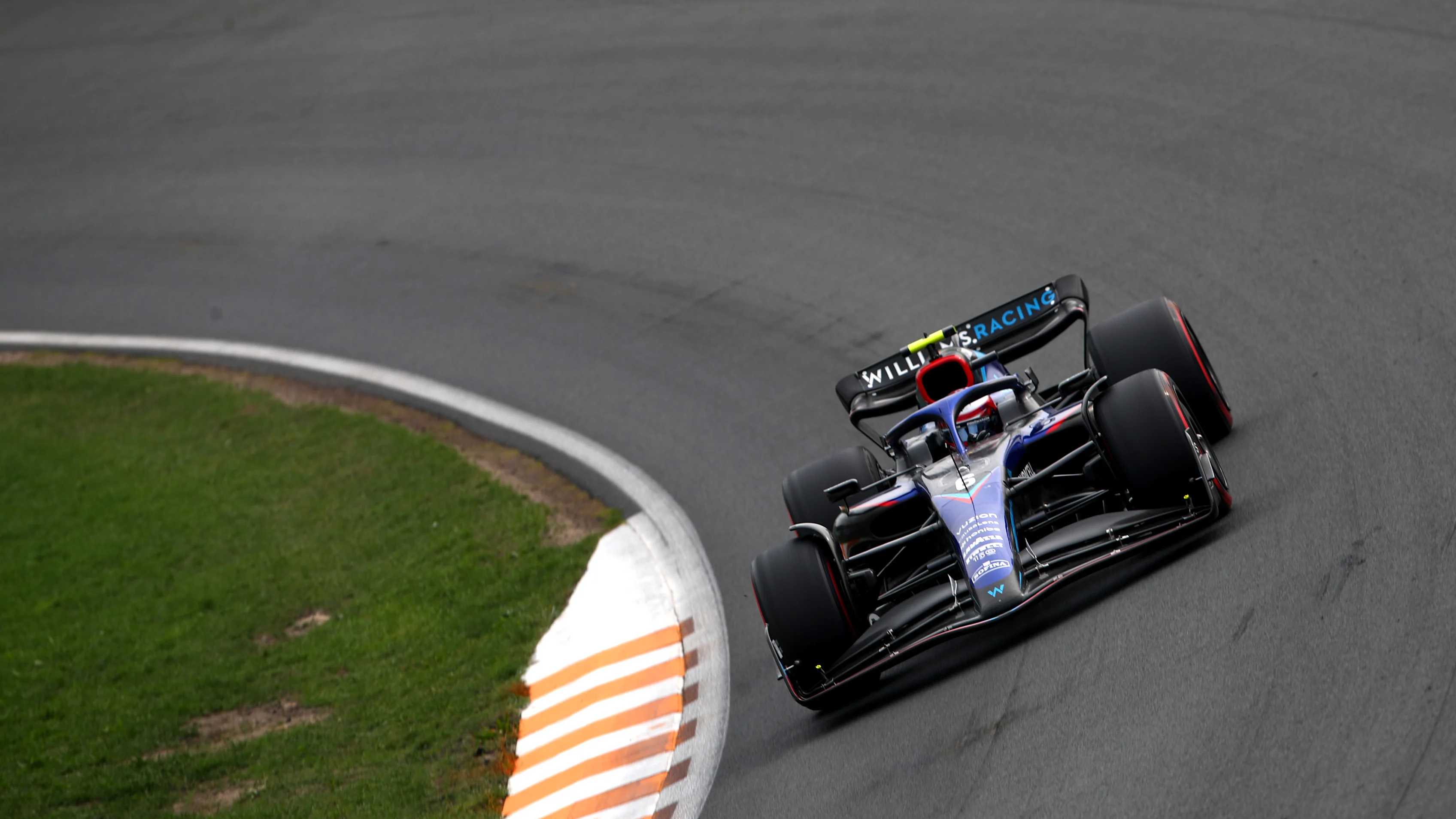ZANDVOORT, NETHERLANDS - SEPTEMBER 04: Nicholas Latifi of Canada driving the (6) Williams FW44 Mercedes on track during the F1 Grand Prix of The Netherlands at Circuit Zandvoort on September 04, 2022 in Zandvoort, Netherlands. (Photo by Joe Portlock - Formula 1/Formula 1 via Getty Images)