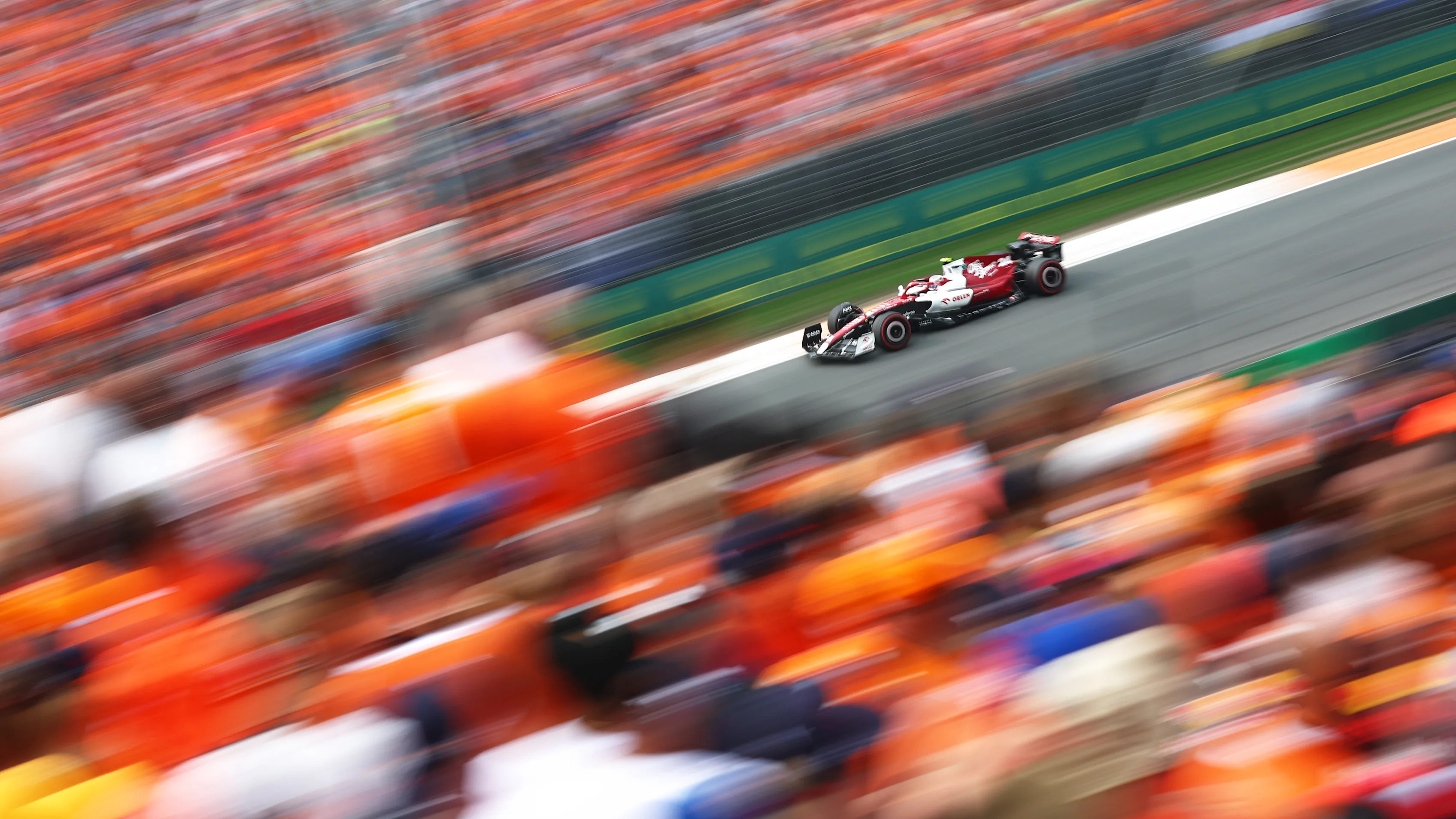 ZANDVOORT, NETHERLANDS - SEPTEMBER 04: Zhou Guanyu of China driving the (24) Alfa Romeo F1 C42