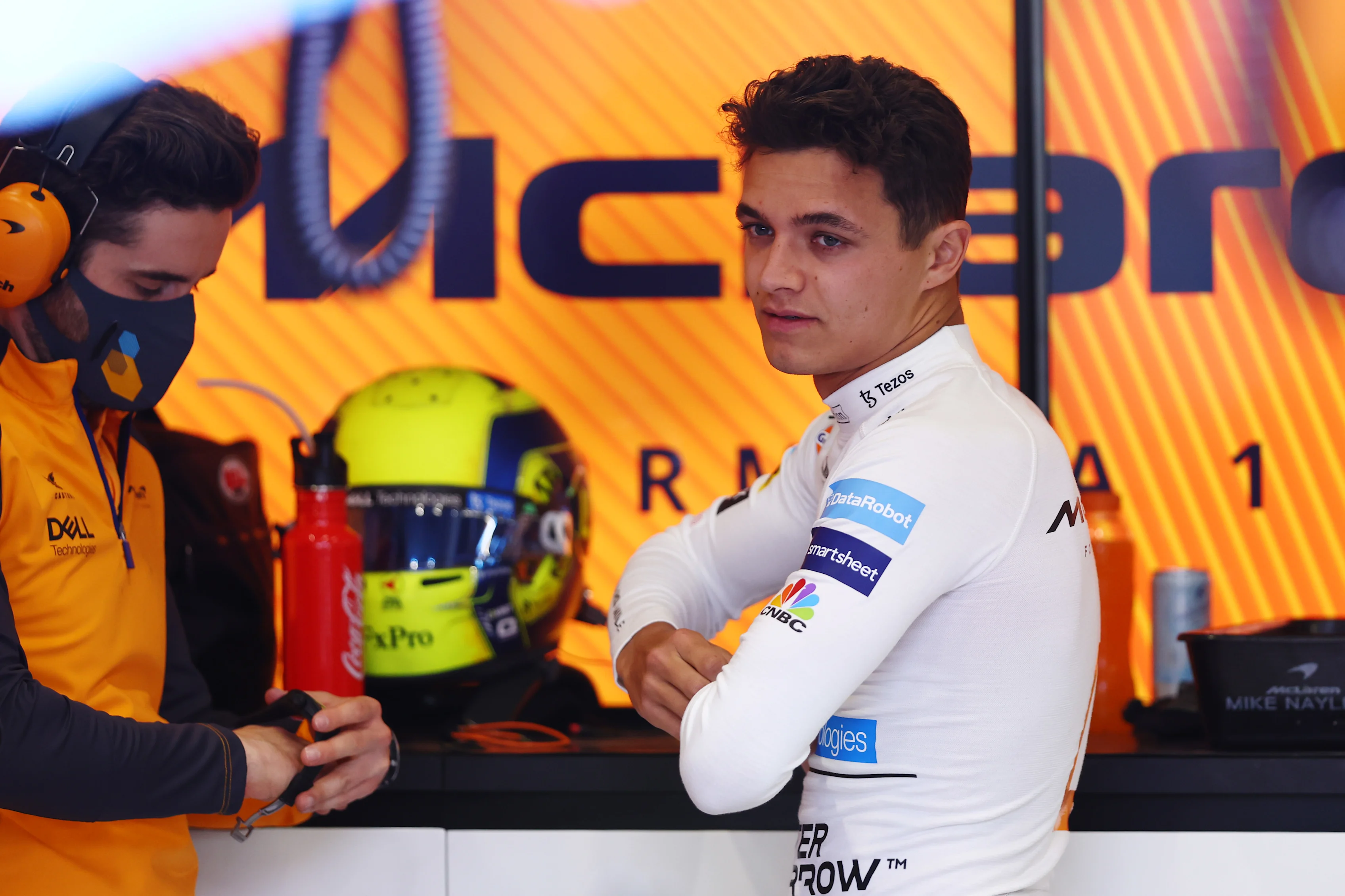 JEDDAH, SAUDI ARABIA - MARCH 26: Lando Norris of Great Britain and McLaren prepares to drive in the