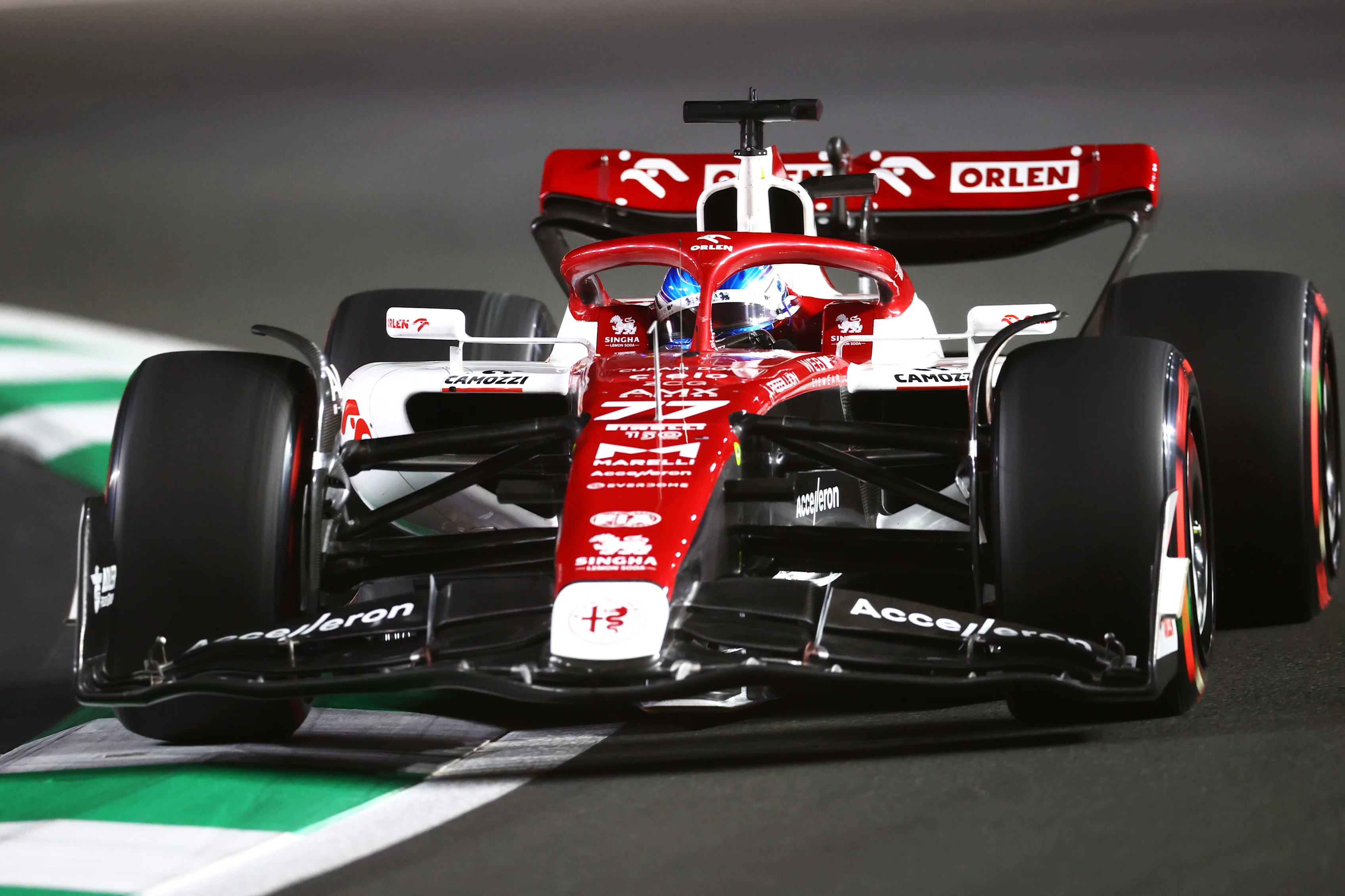 JEDDAH, SAUDI ARABIA - MARCH 26: Valtteri Bottas of Finland driving the (77) Alfa Romeo F1 C42