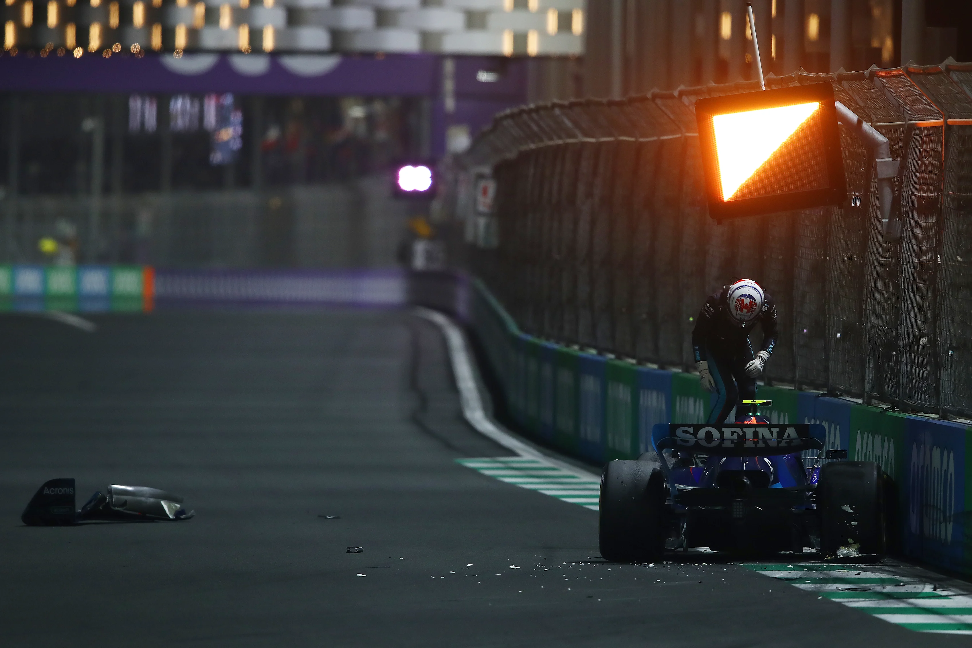 JEDDAH, SAUDI ARABIA - MARCH 27: Nicholas Latifi of Canada driving the (6) Williams FW44 Mercedes
