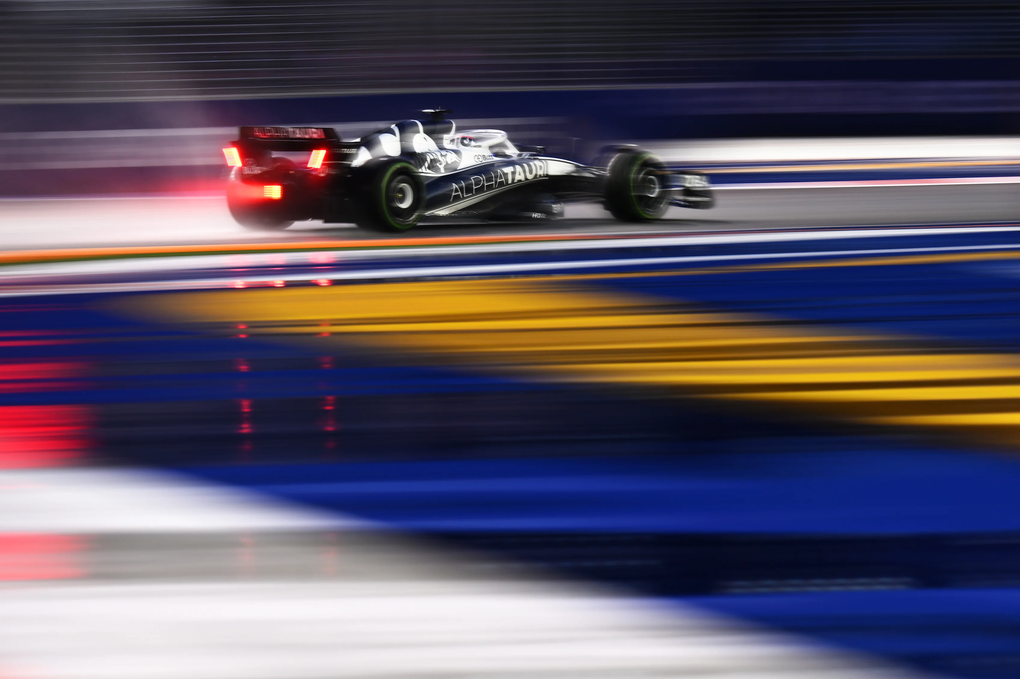 SINGAPORE, SINGAPORE - OCTOBER 01: Pierre Gasly of France driving the (10) Scuderia AlphaTauri AT03