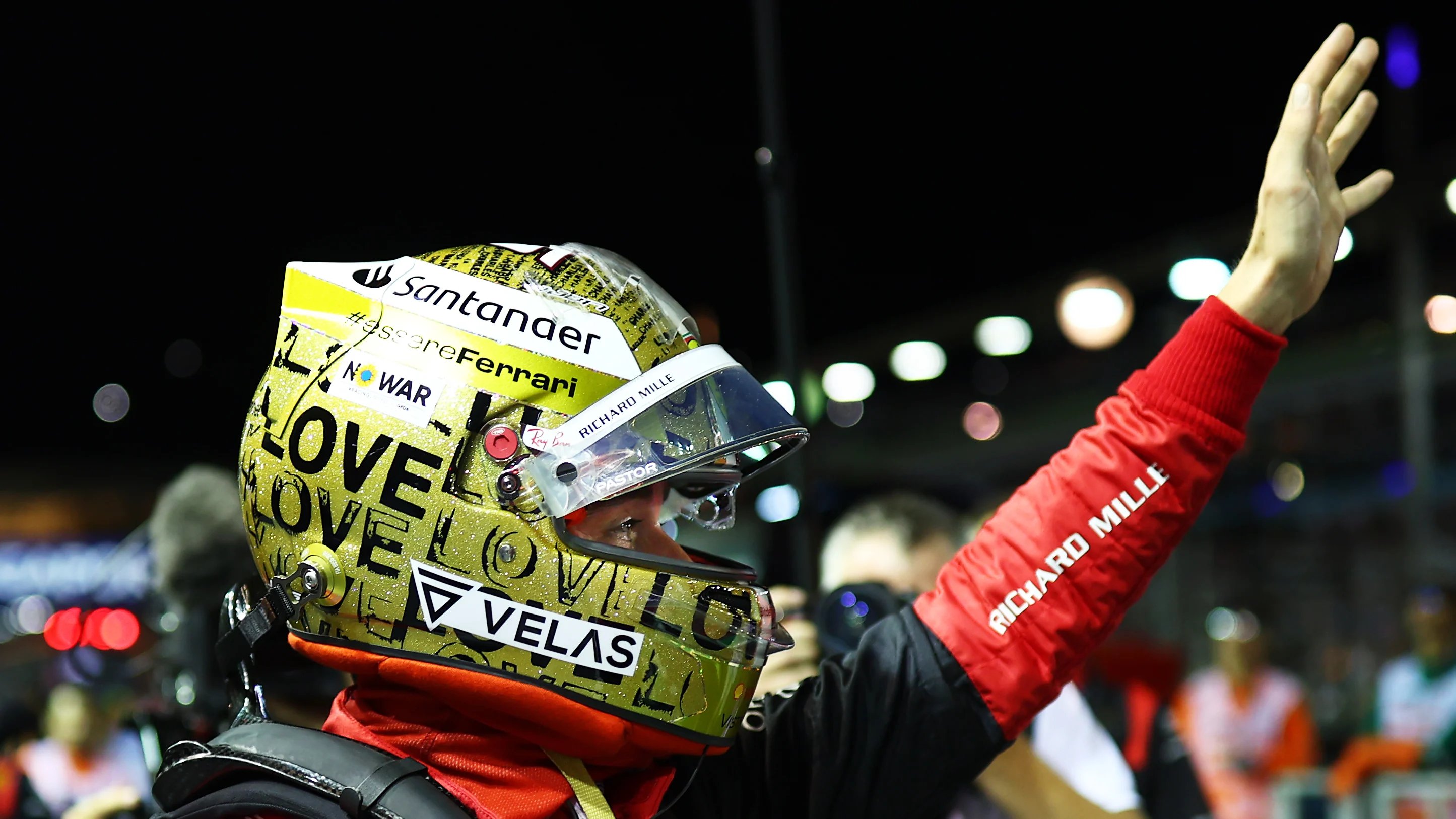 SINGAPORE, SINGAPORE - OCTOBER 01: Pole position qualifier Charles Leclerc of Monaco and Ferrari