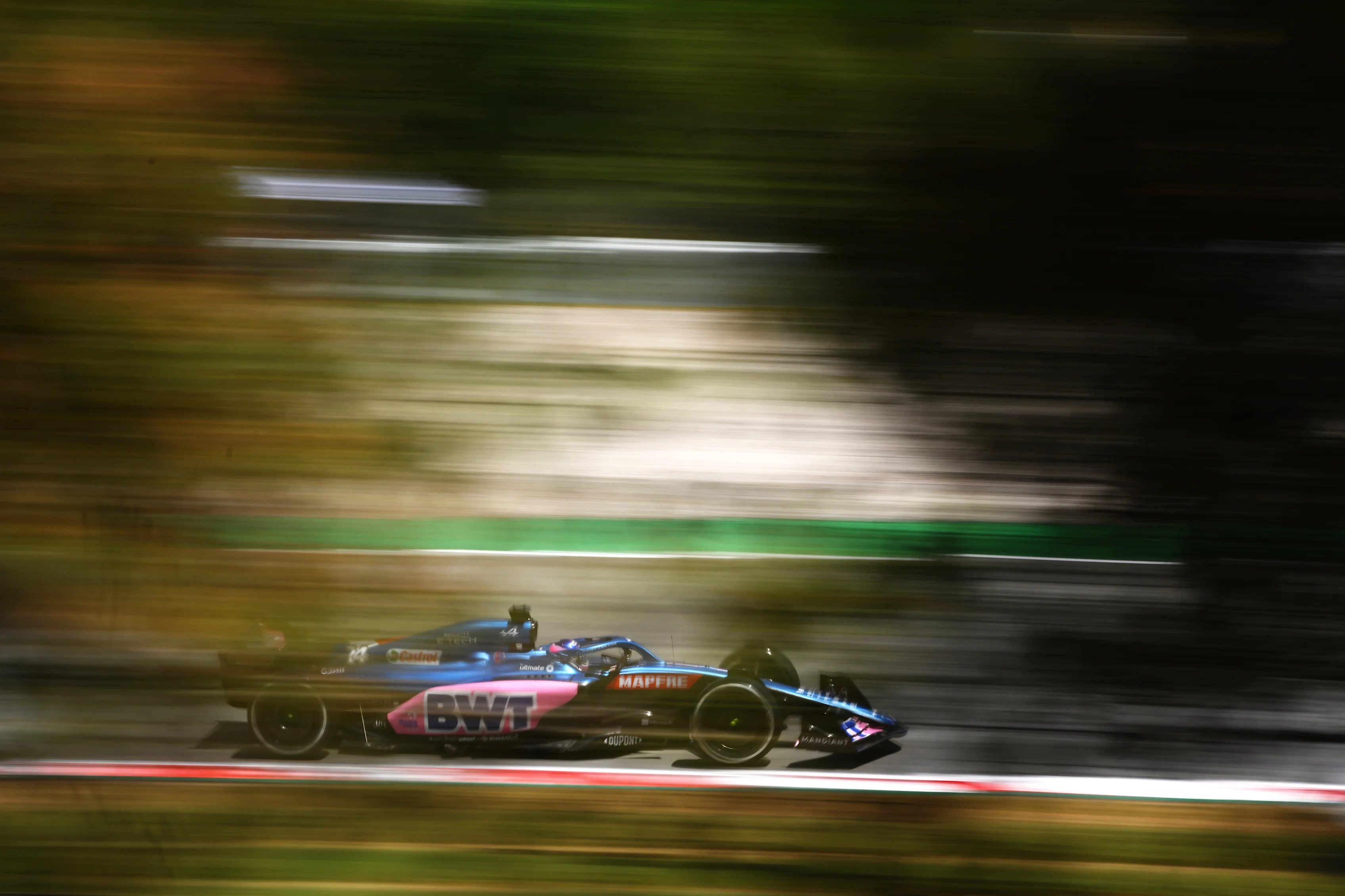 BARCELONA, SPAIN - MAY 20: Fernando Alonso of Spain driving the (14) Alpine F1 A522 Renault on