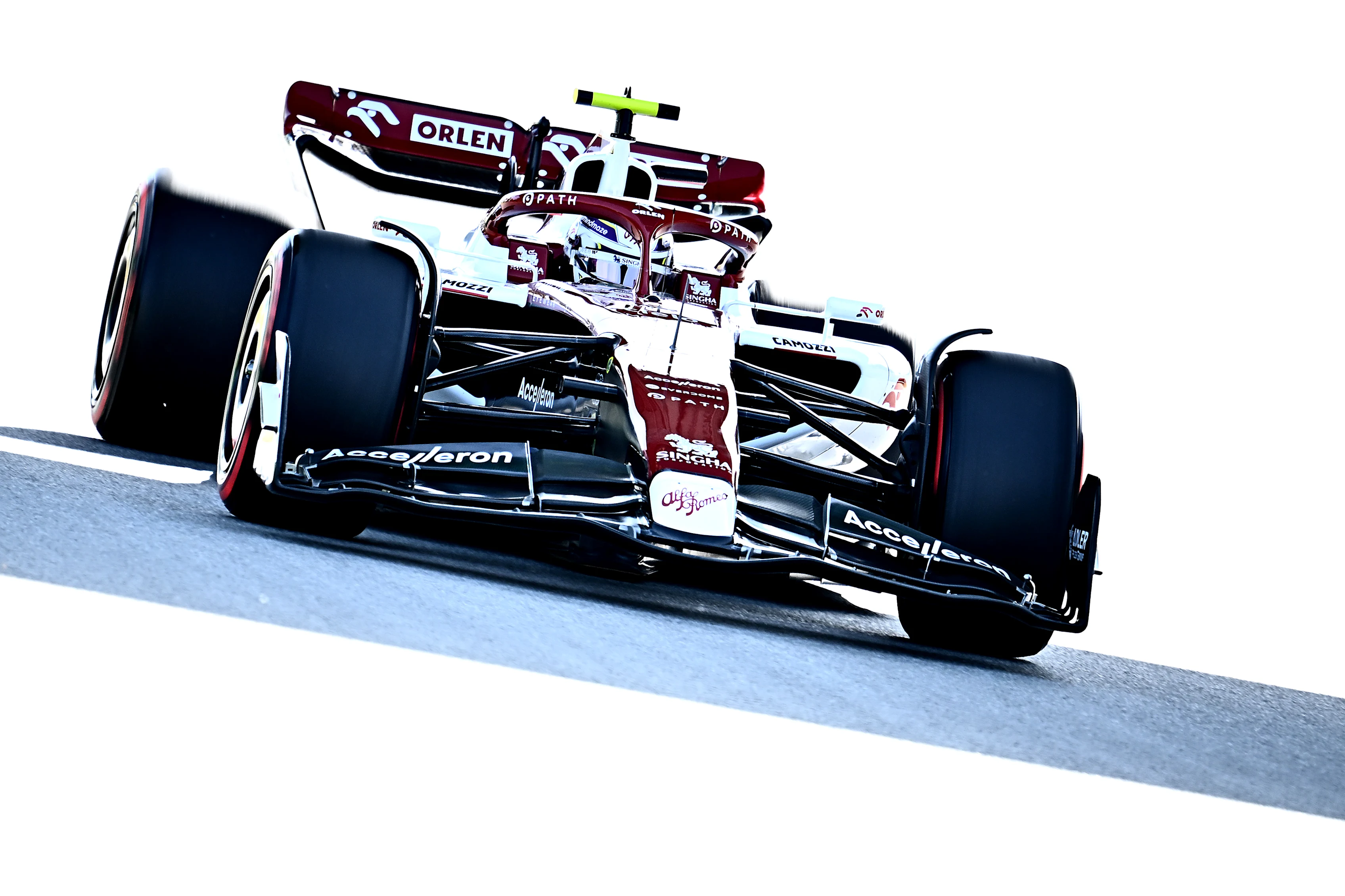 BARCELONA, SPAIN - MAY 20: Zhou Guanyu of China driving the (24) Alfa Romeo F1 C42 Ferrari on track