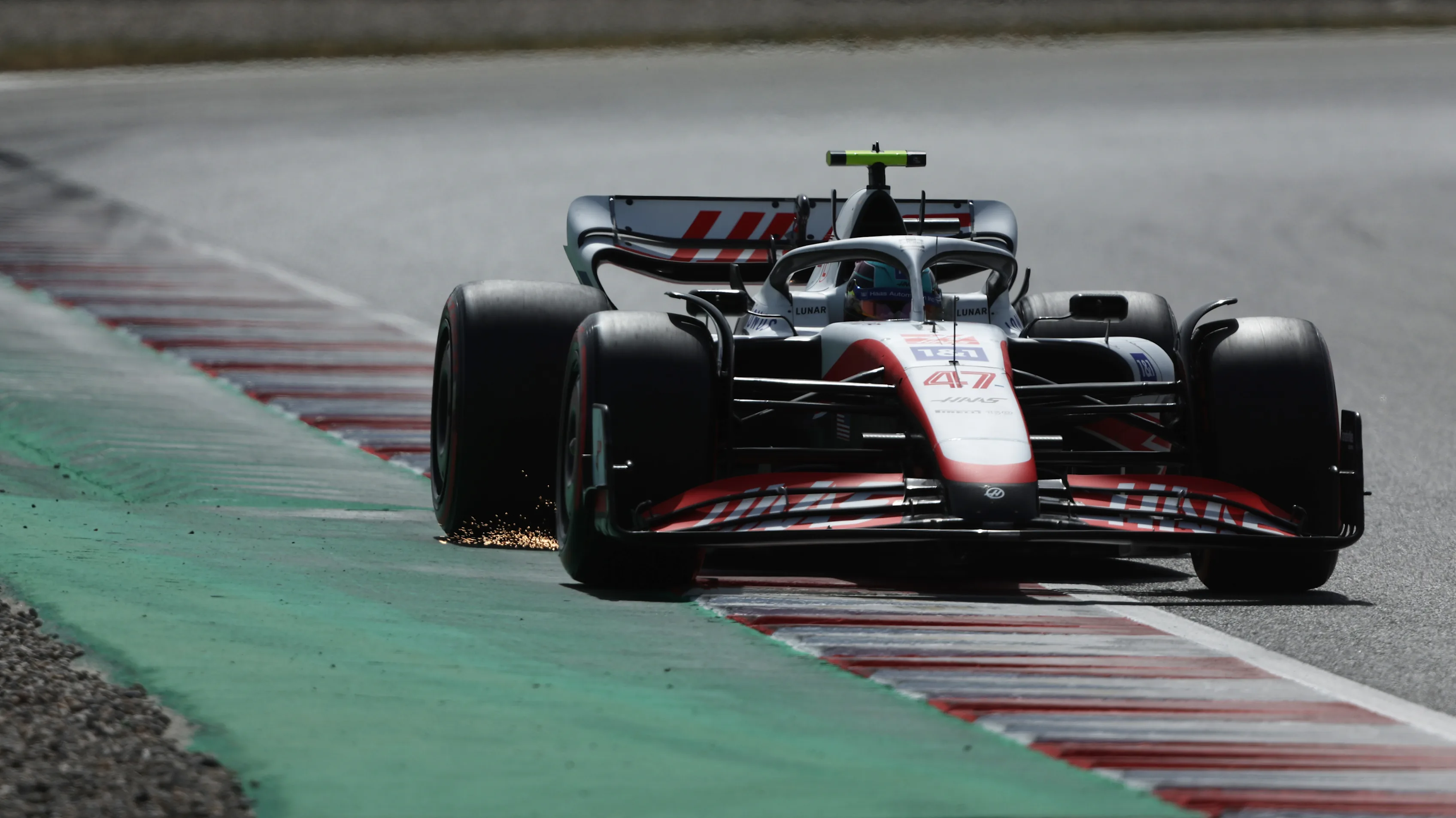 BARCELONA, SPAIN - MAY 21: Mick Schumacher of Germany driving the (47) Haas F1 VF-22 Ferrari on track during qualifying ahead of the F1 Grand Prix of Spain at Circuit de Barcelona-Catalunya on May 21, 2022 in Barcelona, Spain. (Photo by Bryn Lennon - Formula 1/Formula 1 via Getty Images)