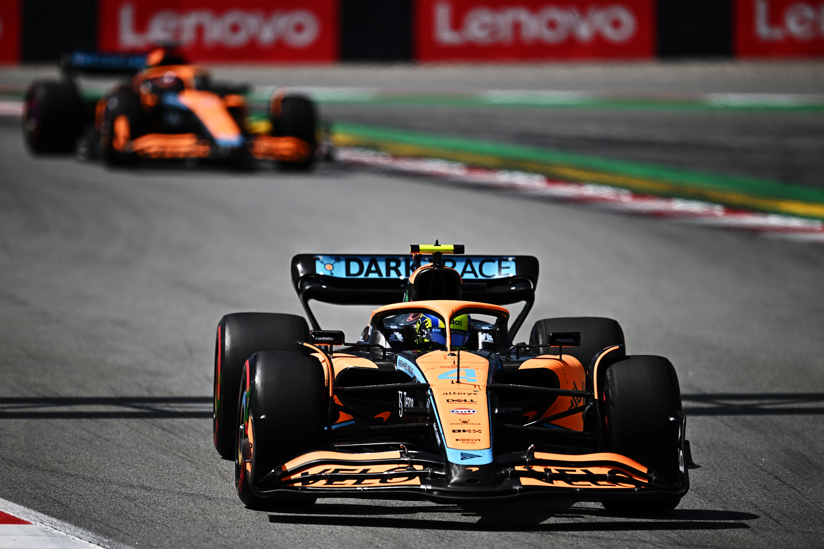 BARCELONA, SPAIN - MAY 22: Lando Norris of Great Britain driving the (4) McLaren MCL36 Mercedes