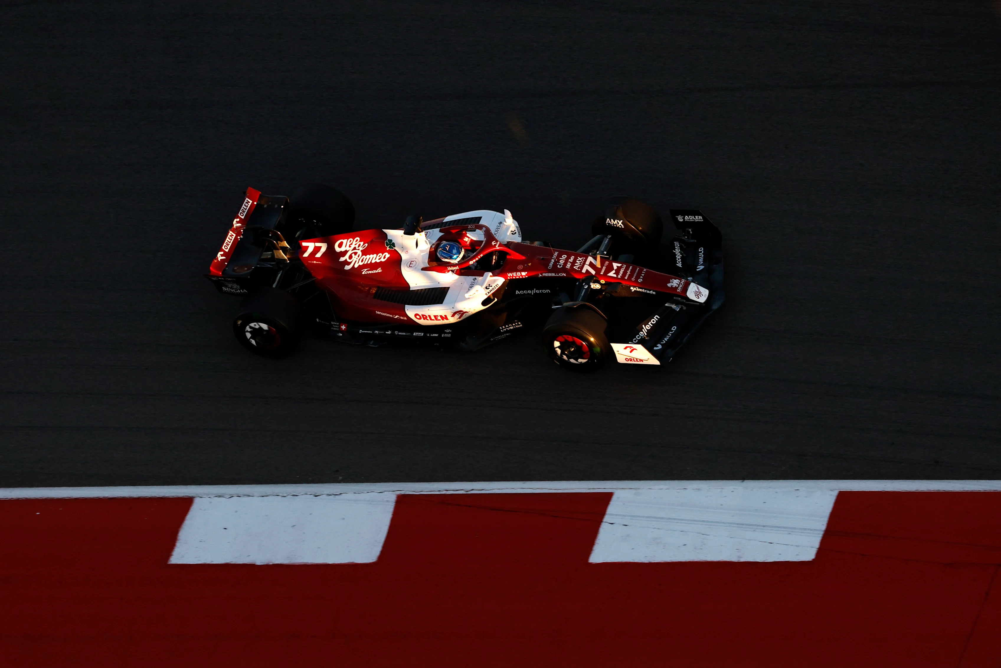 AUSTIN, TEXAS - OCTOBER 21: Valtteri Bottas of Finland driving the (77) Alfa Romeo F1 C42 Ferrari on track during practice ahead of the F1 Grand Prix of USA at Circuit of The Americas on October 21, 2022 in Austin, Texas. (Photo by Chris Graythen/Getty Images)