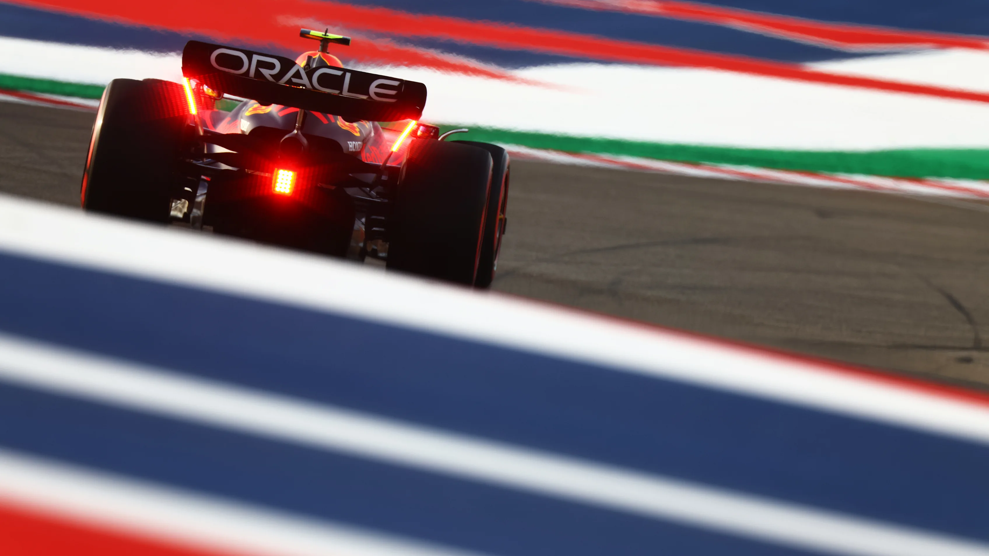 AUSTIN, TEXAS - OCTOBER 22: Sergio Perez of Mexico driving the (11) Oracle Red Bull Racing RB18 on track during qualifying ahead of the F1 Grand Prix of USA at Circuit of The Americas on October 22, 2022 in Austin, Texas. (Photo by Dan Istitene - Formula 1/Formula 1 via Getty Images)