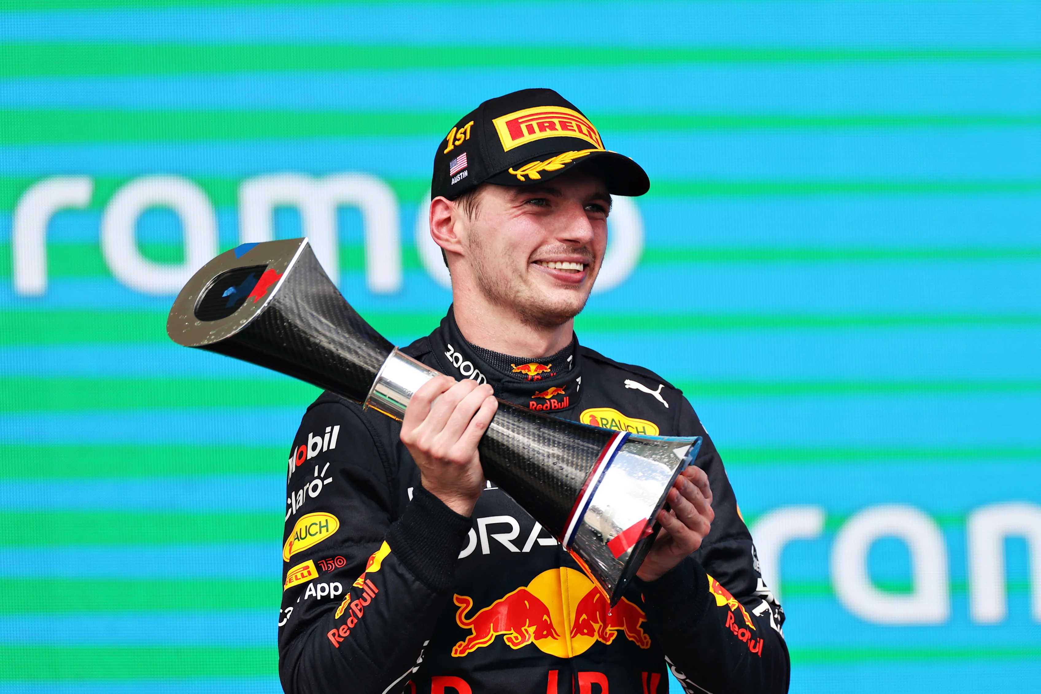 AUSTIN, TEXAS - OCTOBER 23: Race winner Max Verstappen of the Netherlands and Oracle Red Bull