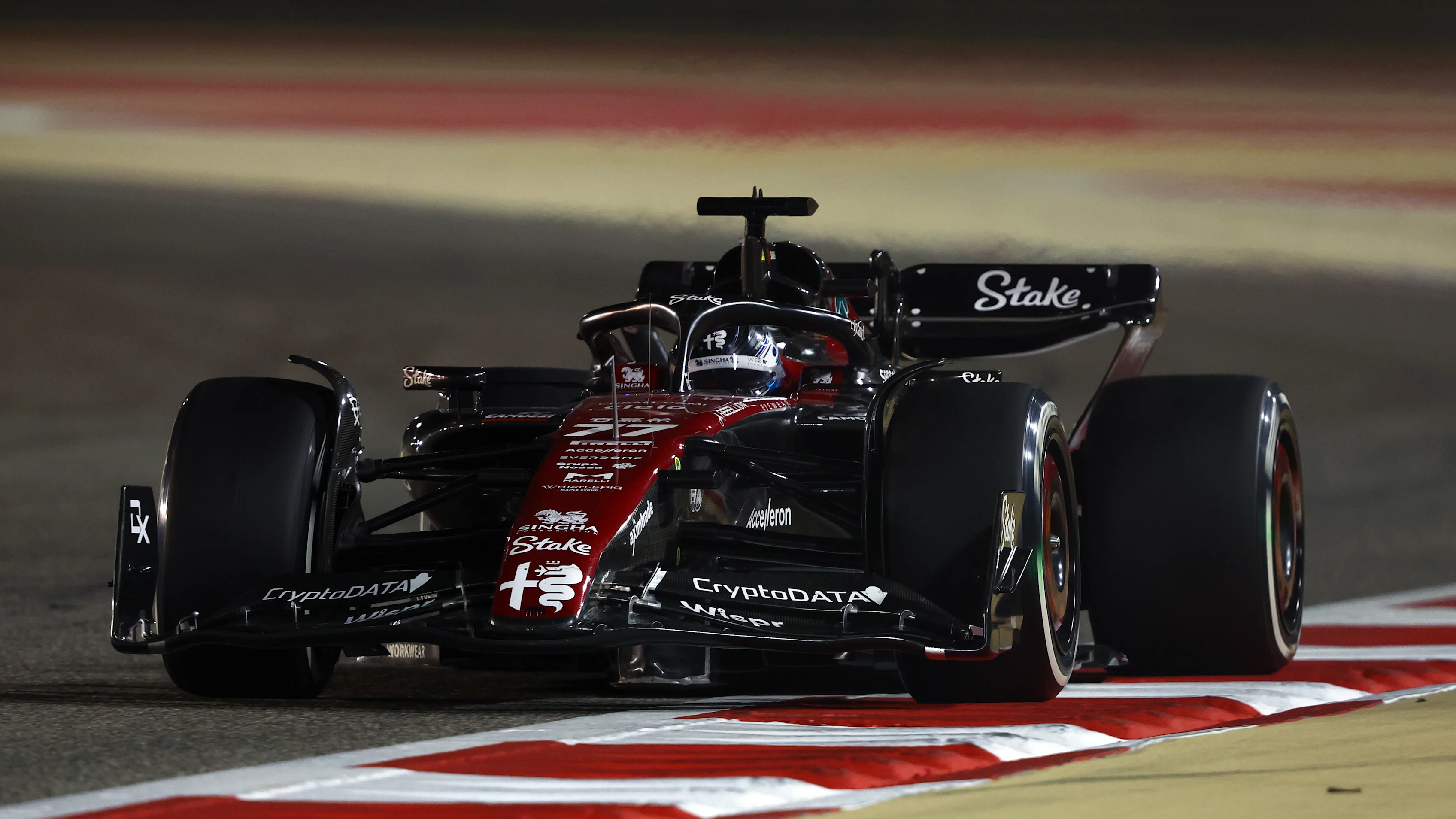 BAHRAIN, BAHRAIN - MARCH 05: Valtteri Bottas of Finland driving the (77) Alfa Romeo F1 C43 Ferrari on track during the F1 Grand Prix of Bahrain at Bahrain International Circuit on March 05, 2023 in Bahrain, Bahrain. (Photo by Bryn Lennon - Formula 1/Formula 1 via Getty Images)
