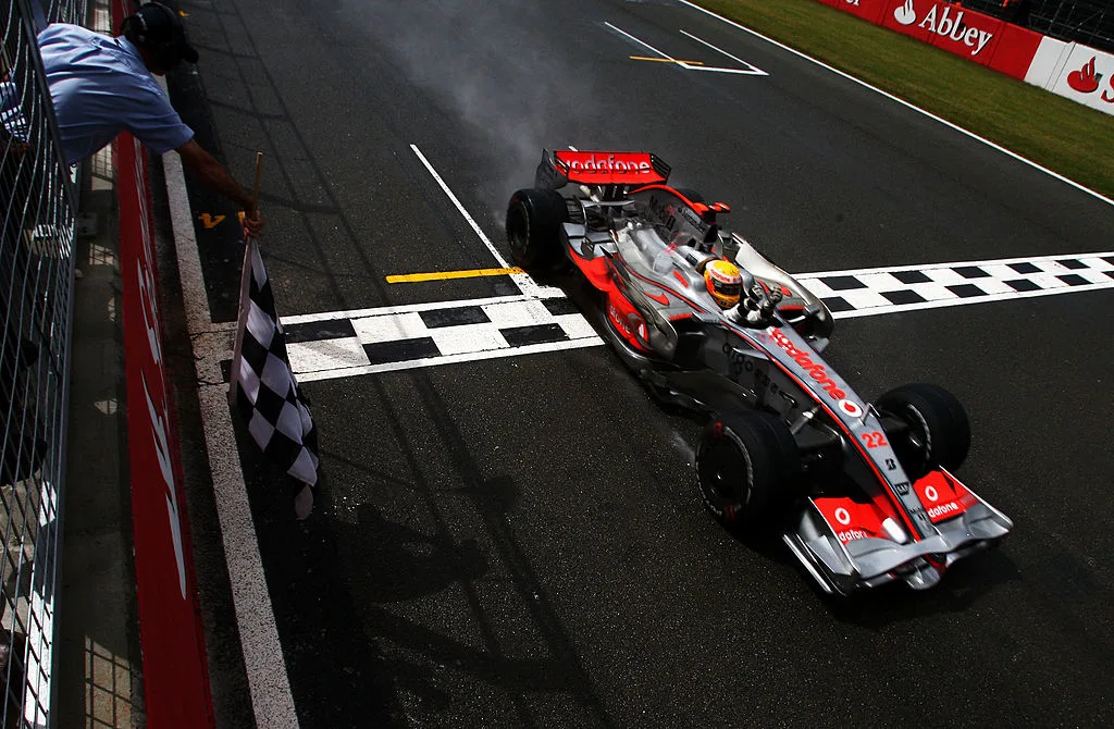 NORTHAMPTON, UNITED KINGDOM - JULY 06: Lewis Hamilton of Great Britain and McLaren Mercedes