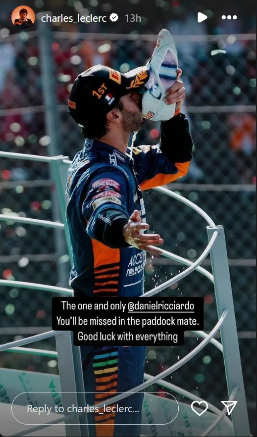 Leclerc screenshot Ricciardo Instagram post.png
