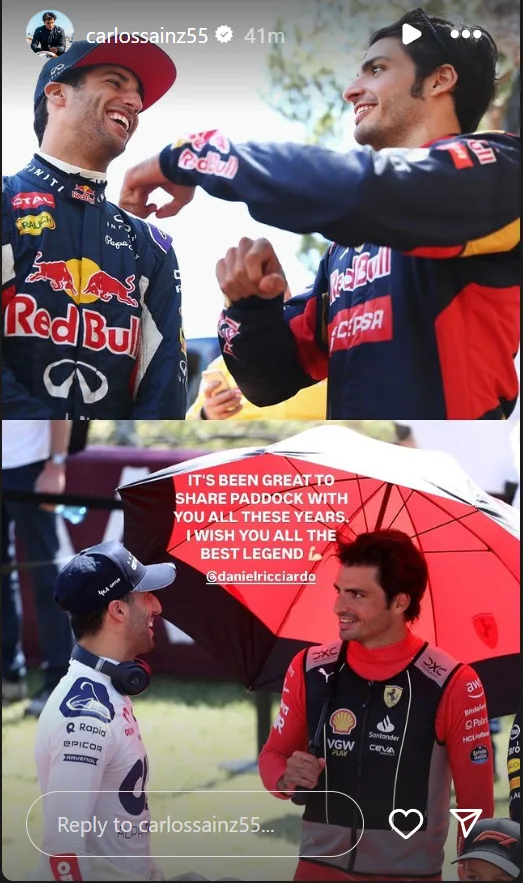 Sainz screenshot Ricciardo Instagram post.png