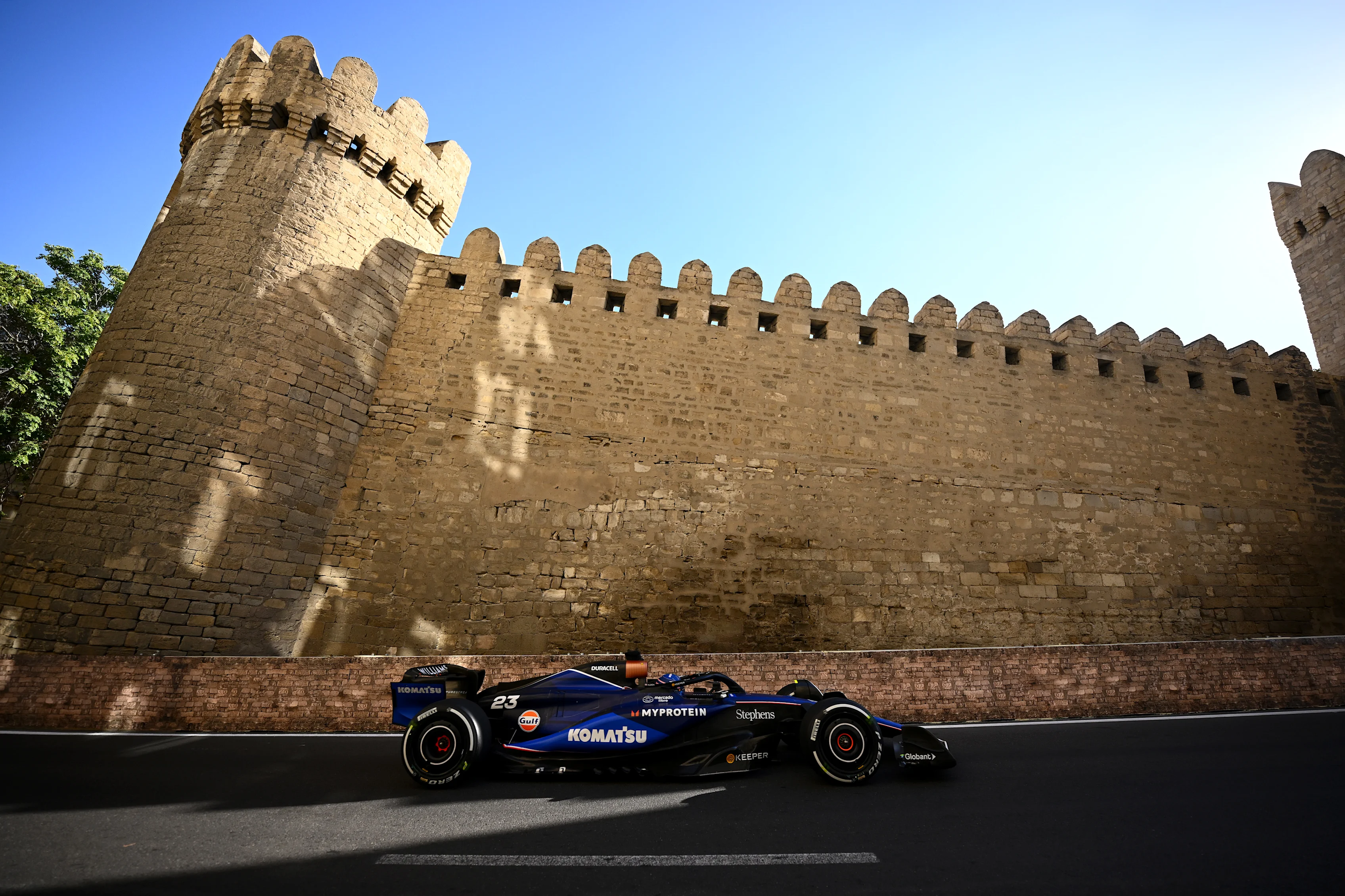 BAKU, AZERBAIJAN - SEPTEMBER 15: Alexander Albon of Thailand driving the (23) Williams FW46