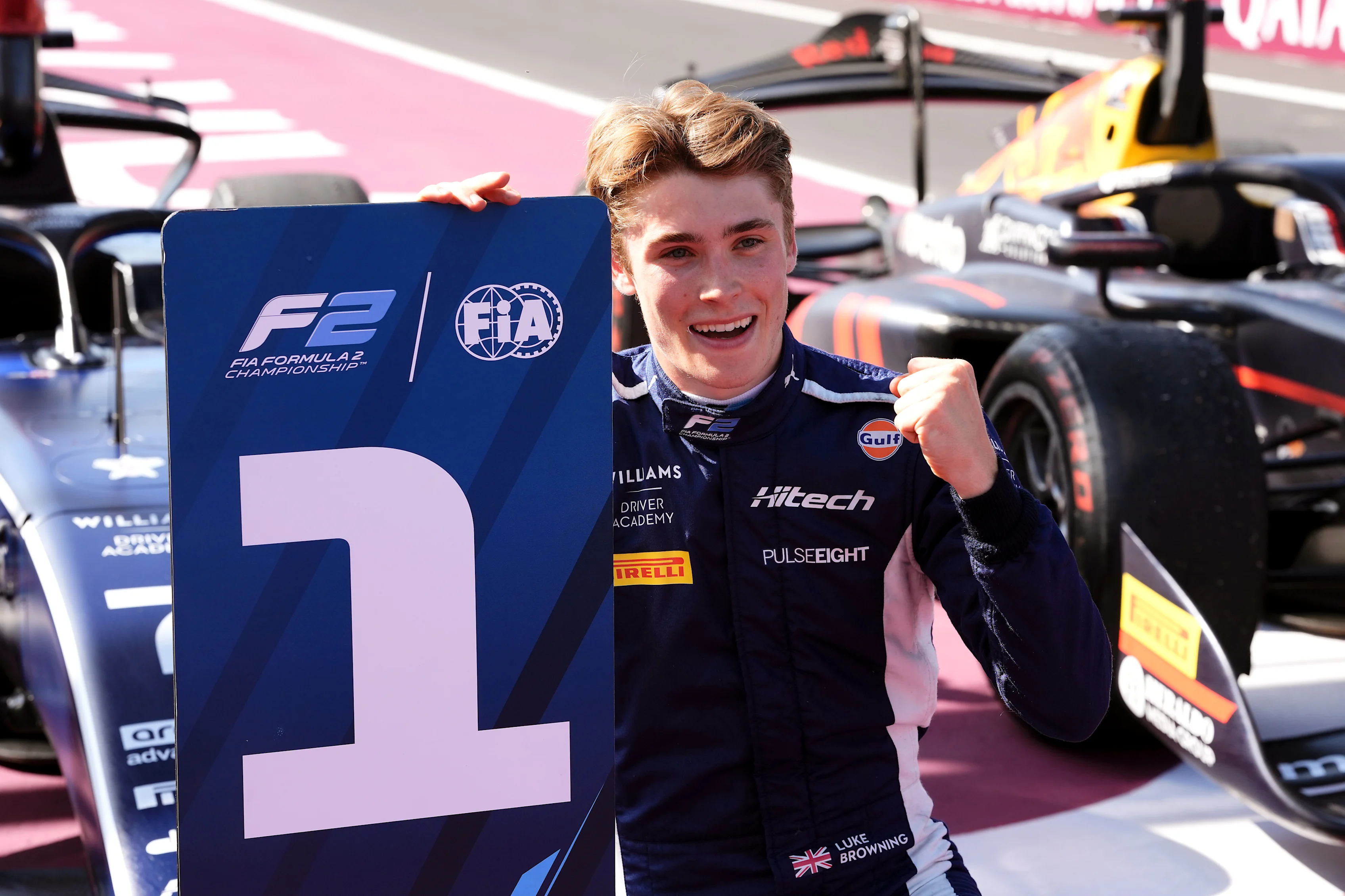 MONZA, ITALY - SEPTEMBER 07: Race winner Luke Browning of Great Britain and Hitech TGR (7)