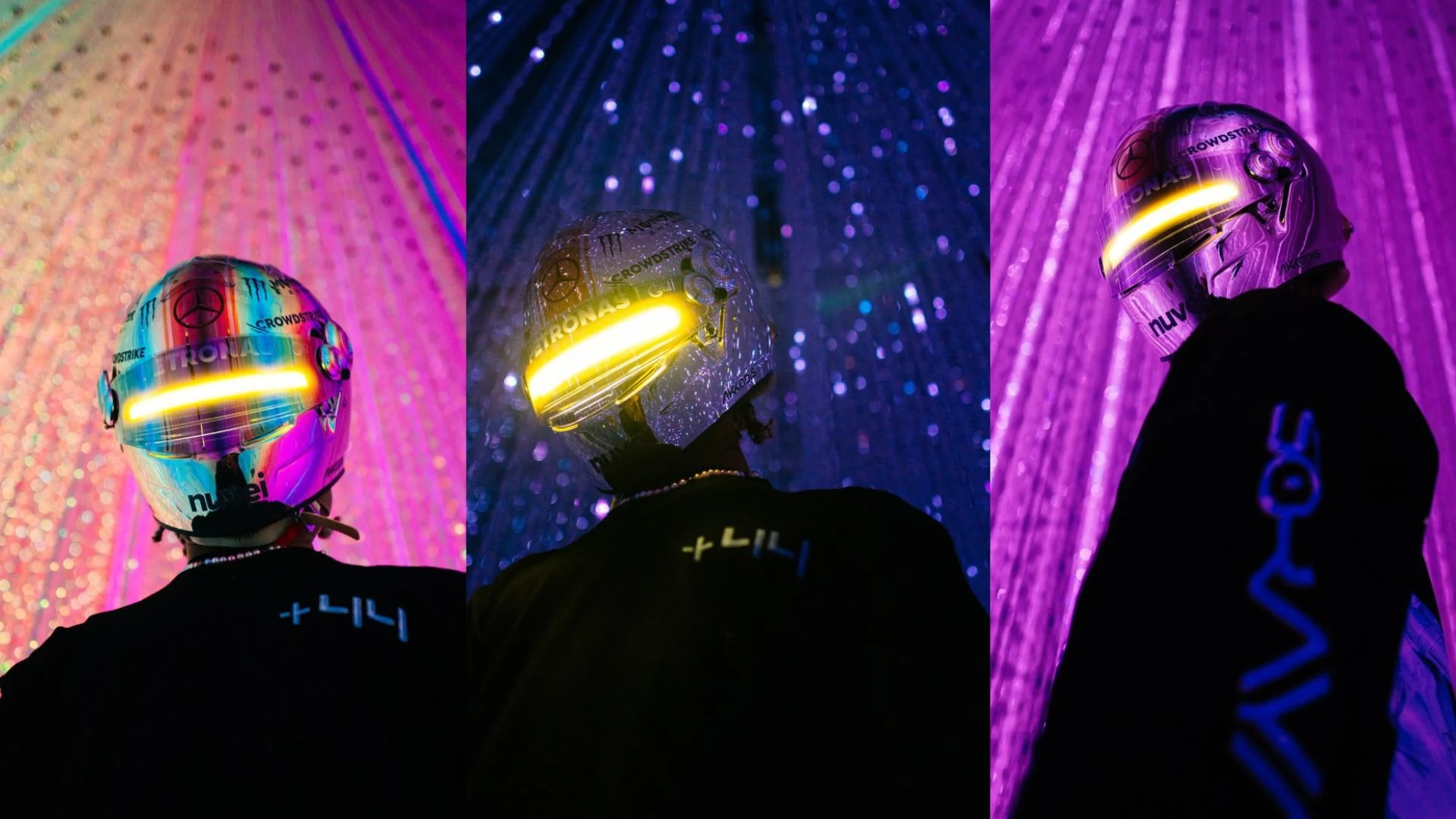 Lewis Hamilton's special edition 2023 Japanese GP helmet was a collaboration between the then-Mercedes driver and Japanese artist Hajime Sorayama. Swipe for more images