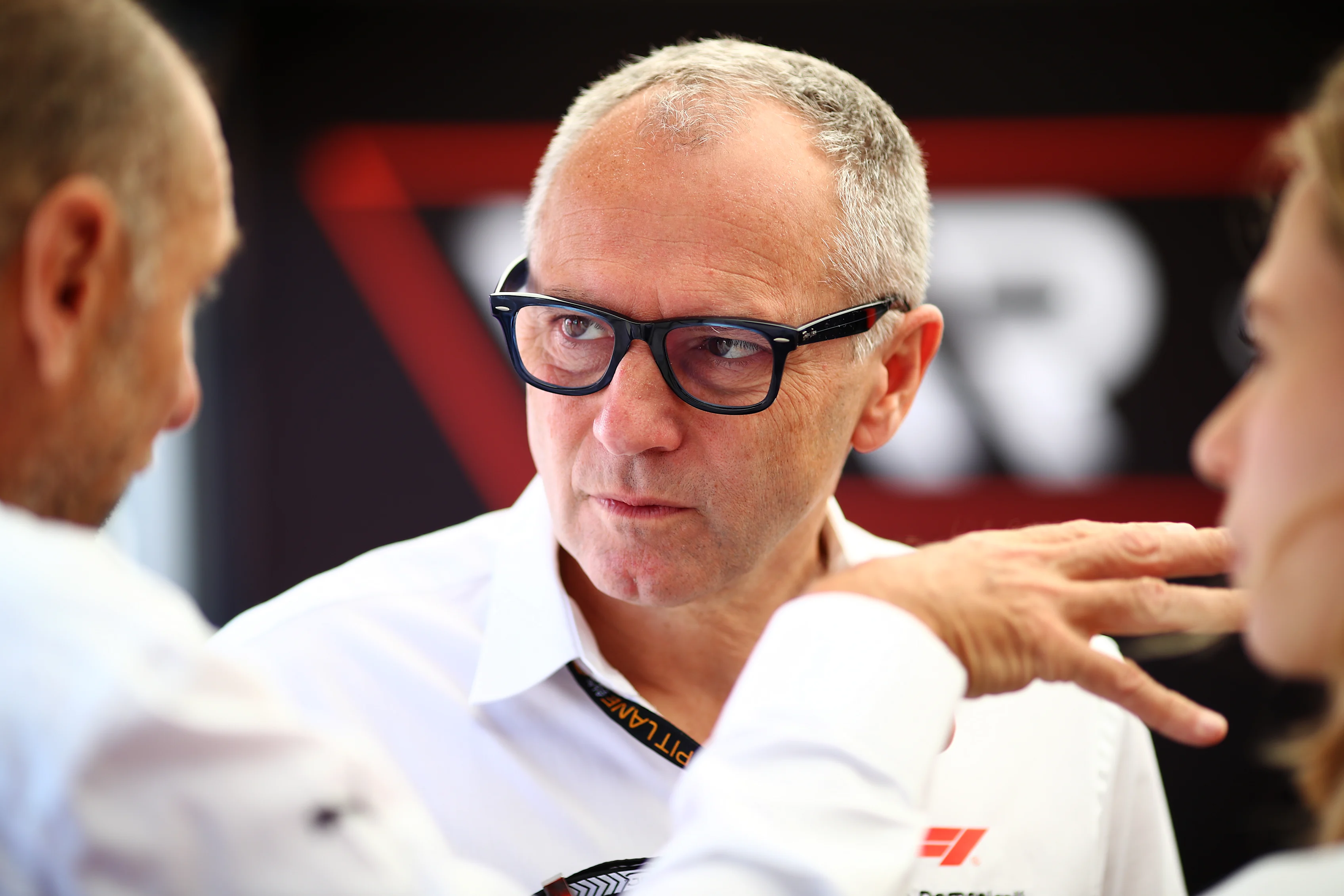 IMOLA, ITALY - MAY 18: Stefano Domenicali, CEO of the Formula One Group, looks on in the Paddock