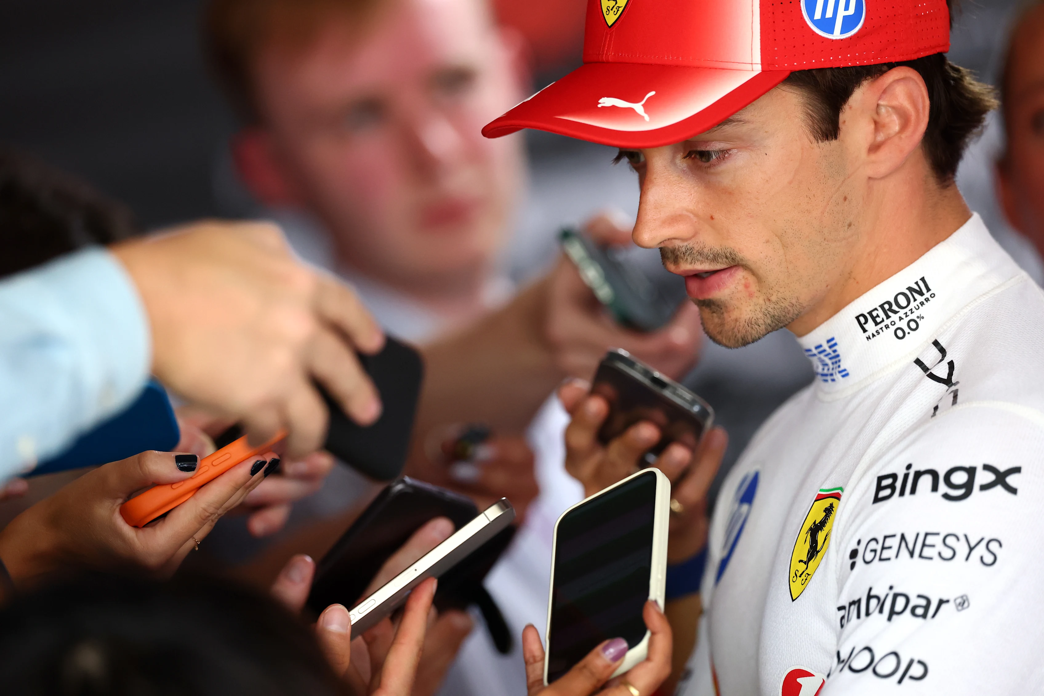 BARCELONA, SPAIN - JUNE 13: Tenth placed qualifier Charles Leclerc of Monaco and Scuderia Ferrari