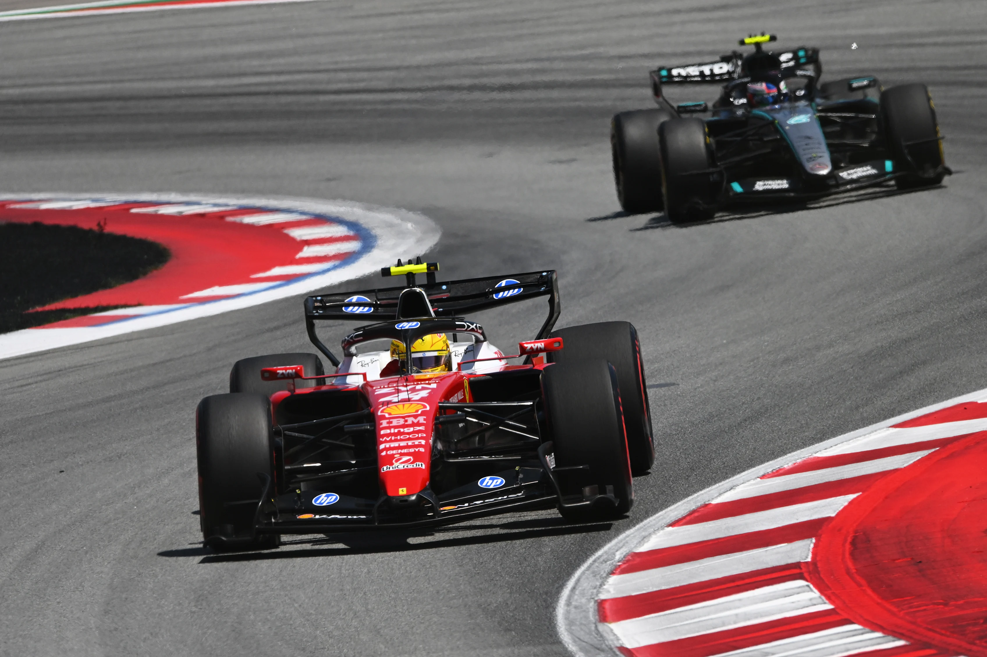 BARCELONA, SPAIN - JUNE 14: Lewis Hamilton of Great Britain driving the (44) Scuderia Ferrari SF-26