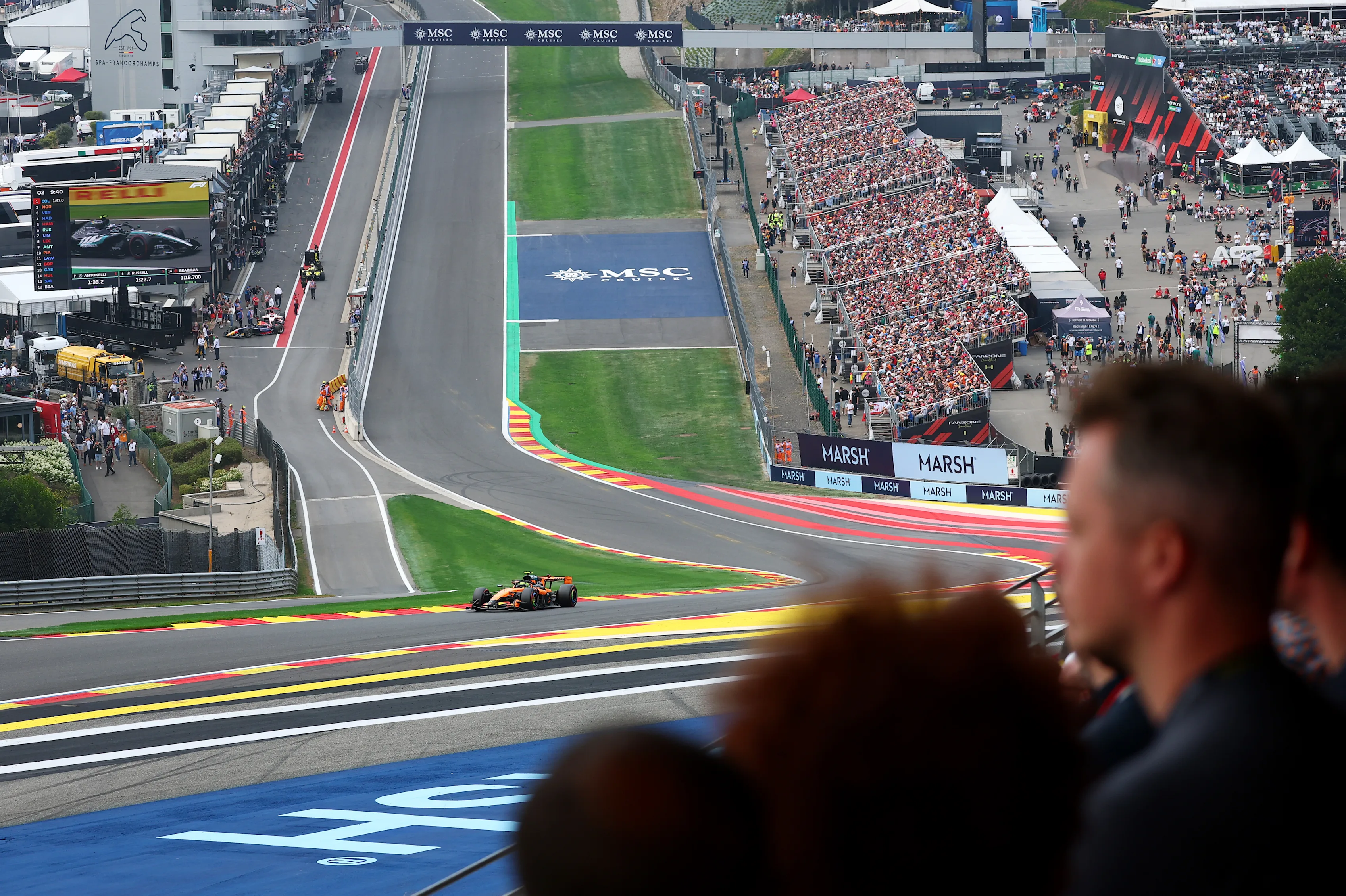 SPA, BELGIUM - JULY 18: Lando Norris of Great Britain driving the (1) McLaren MCL40 Mercedes on