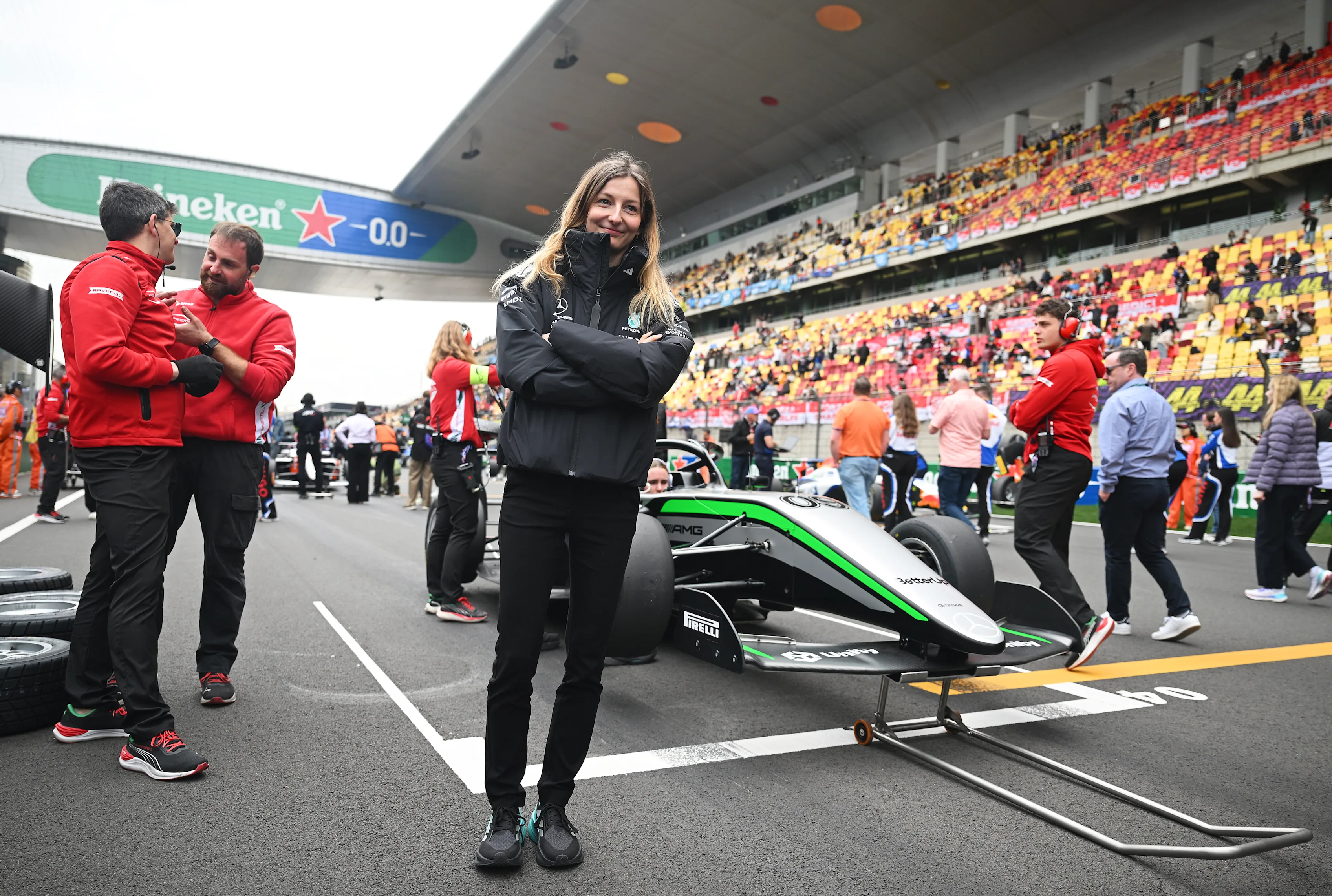 SHANGHAI, CHINA - MARCH 15: 2025 F1 Academy champion Doriane Pin on the grid during F1 Academy