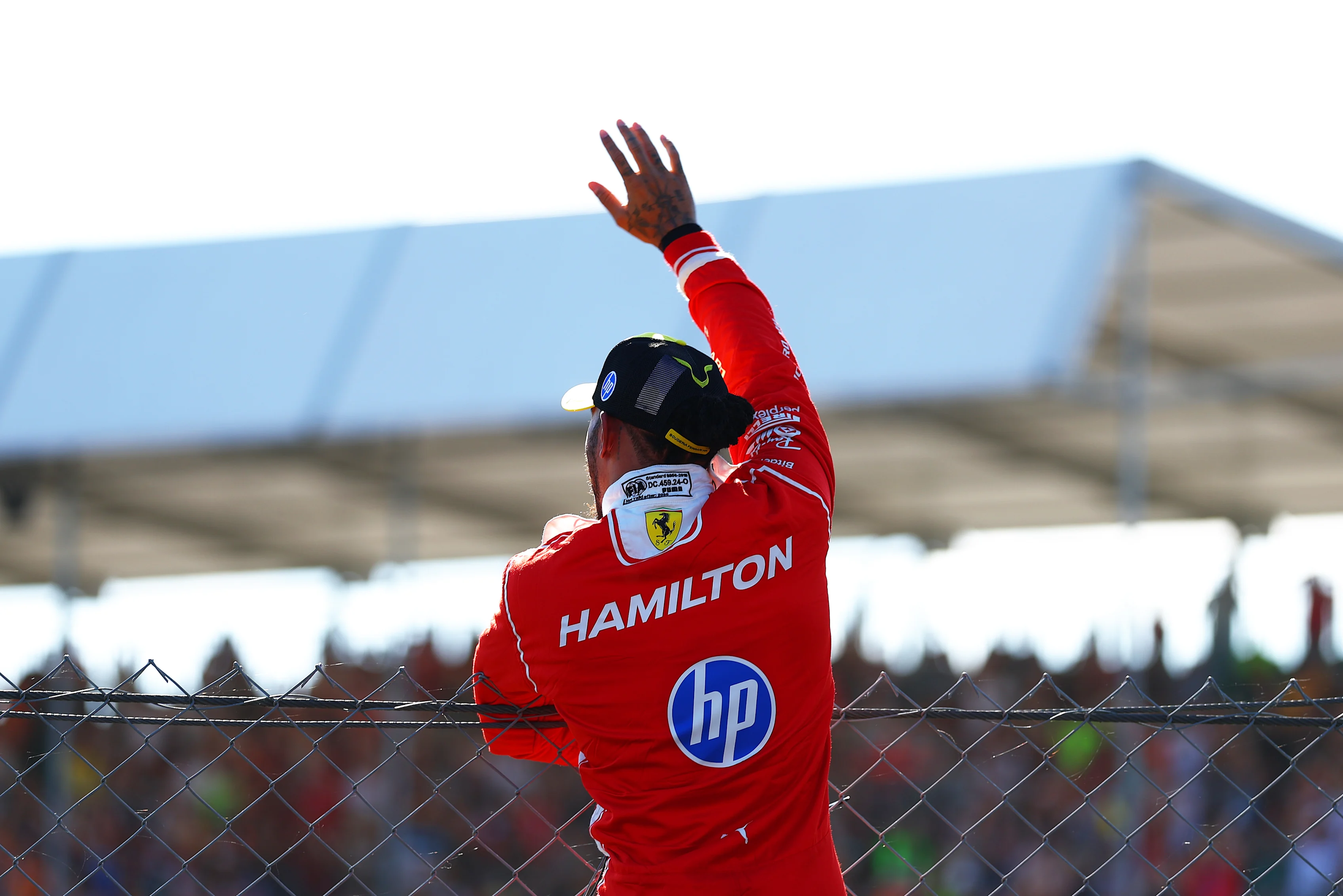 NORTHAMPTON, ENGLAND - JULY 03: Sprint Pole qualifier Lewis Hamilton of Great Britain and Scuderia