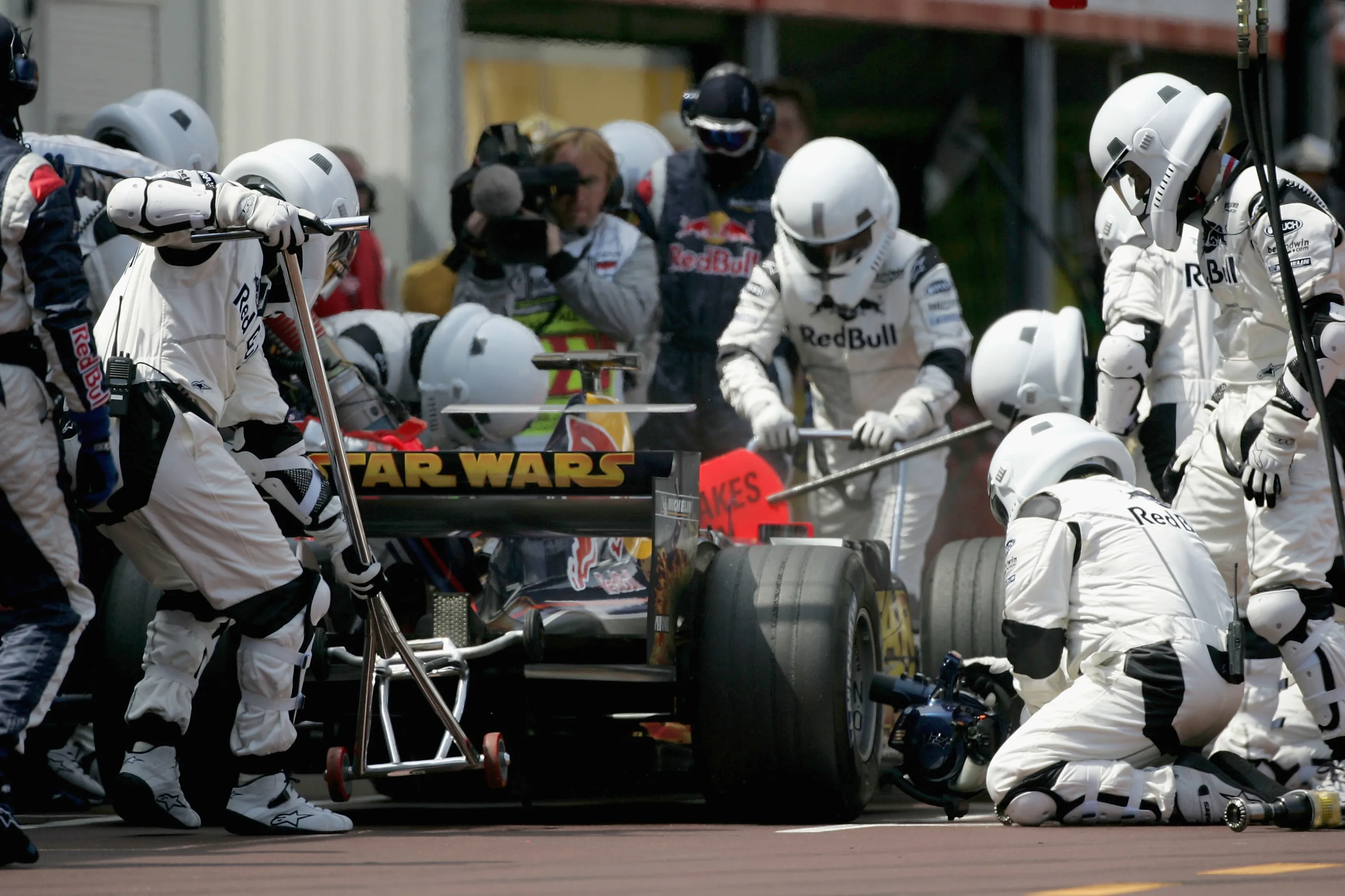 Red Bull mechanics donned unique outfits as part of the Star Wars link-up