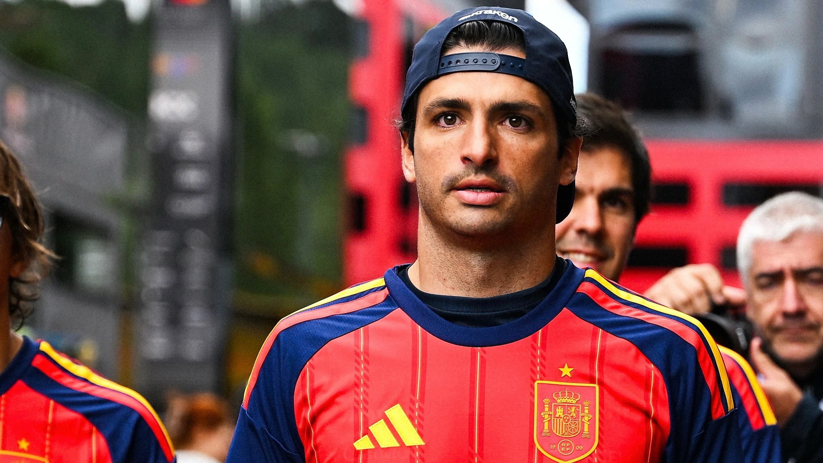 Sainz showed his support for Spain by arriving in the paddock in a personalised No. 55 shirt earlier this year