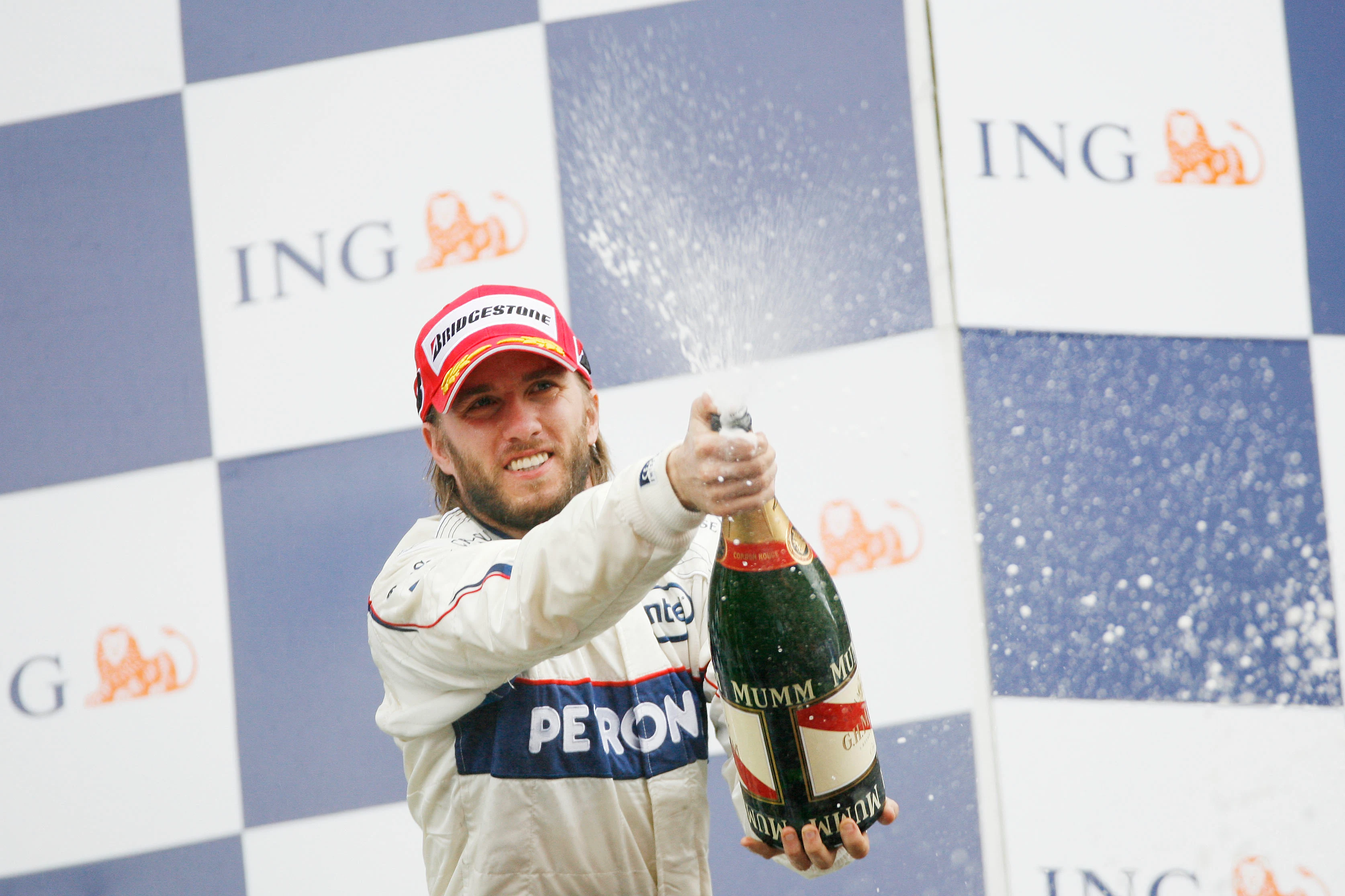 SPA FRANCORCHAMPS, BELGIUM - SEPTEMBER 07: Nick Heidfeld of Germany and BMW Sauber celebrates