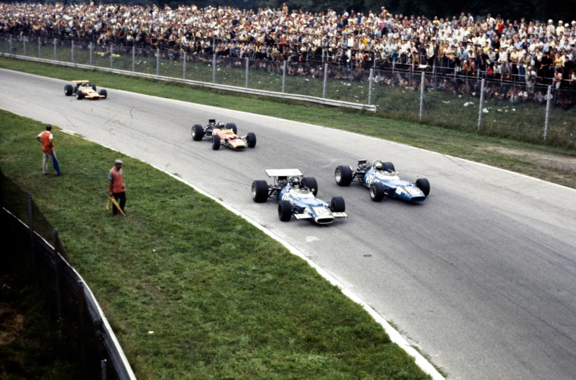 AUTODROMO NAZIONALE MONZA, ITALY - SEPTEMBER 07: Jean-Pierre Beltoise, Matra MS80, alongside Jackie