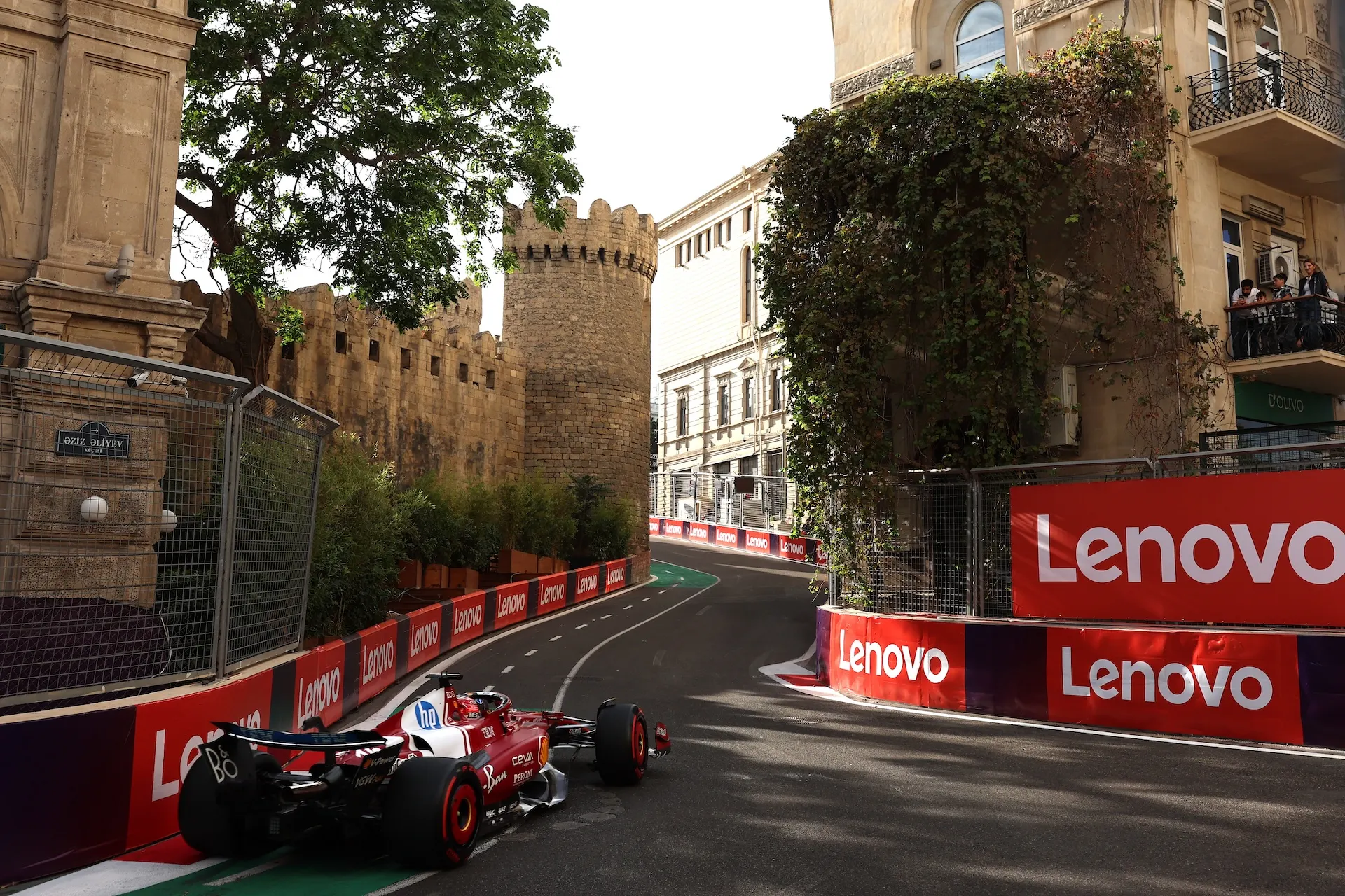 BAKU, AZERBAIJAN - SEPTEMBER 20: Charles Leclerc of Monaco driving the (16) Scuderia Ferrari SF-25