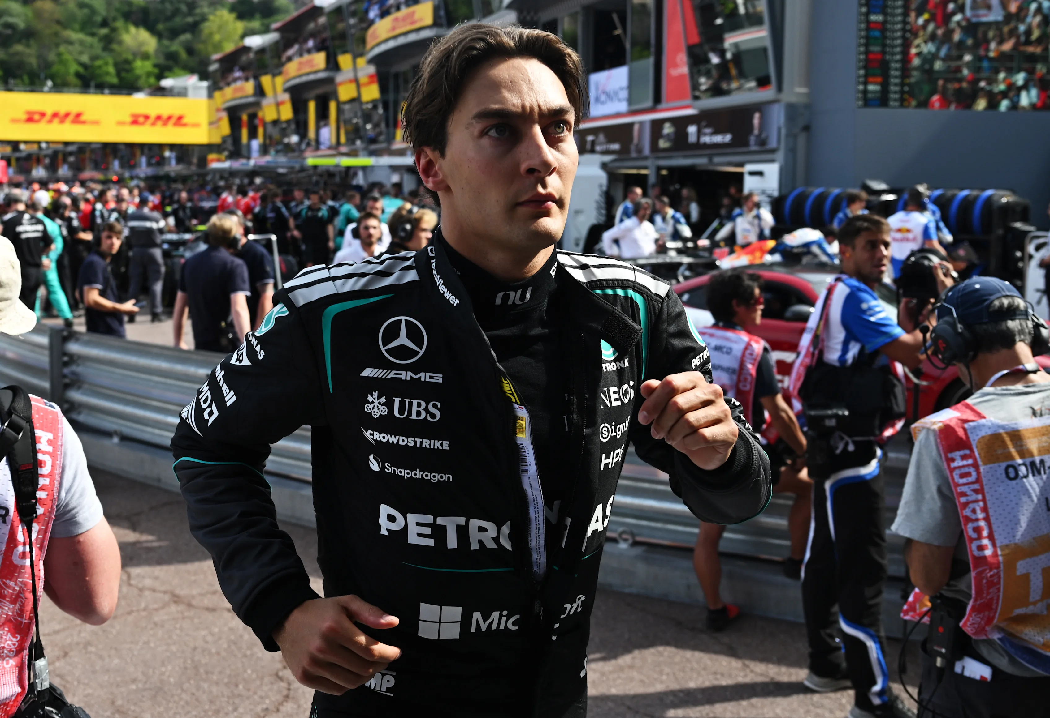 MONTE-CARLO, MONACO - JUNE 07: George Russell of Great Britain and Mercedes AMG Petronas F1 Team in