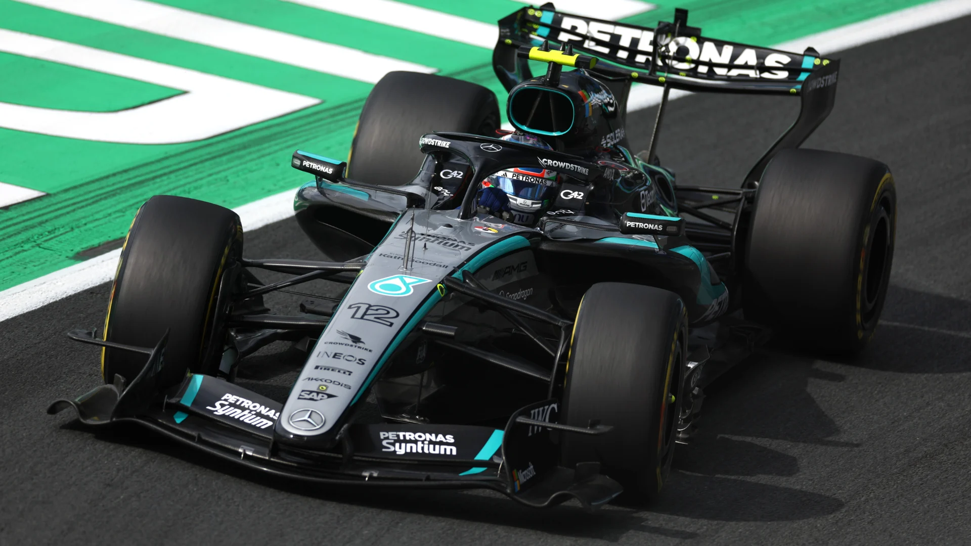 ZANDVOORT, NETHERLANDS - AUGUST 21: Andrea Kimi Antonelli of Italy driving the (12) Mercedes AMG