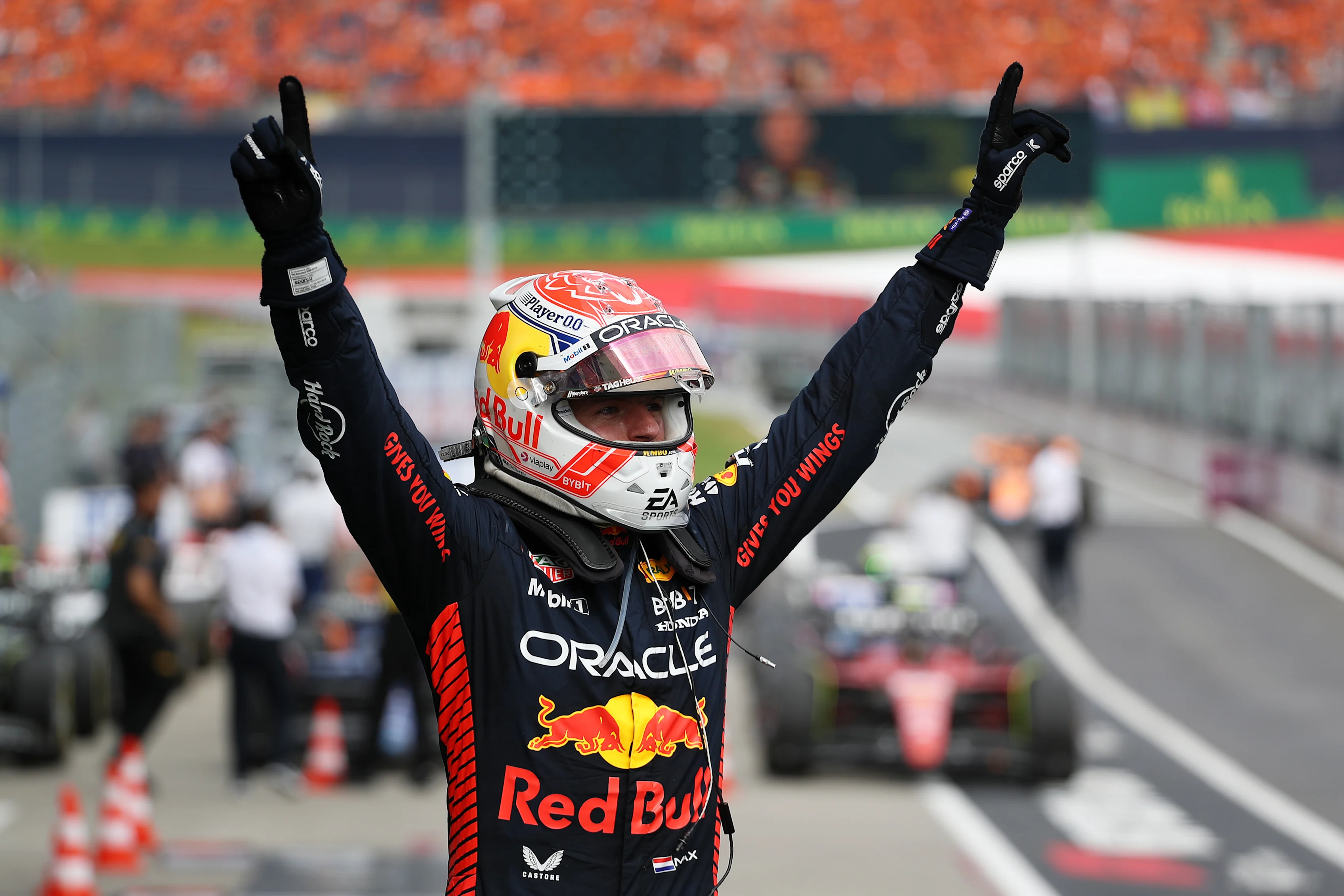 SPIELBERG, AUSTRIA - JULY 02: Race winner Max Verstappen of the Netherlands and Oracle Red Bull